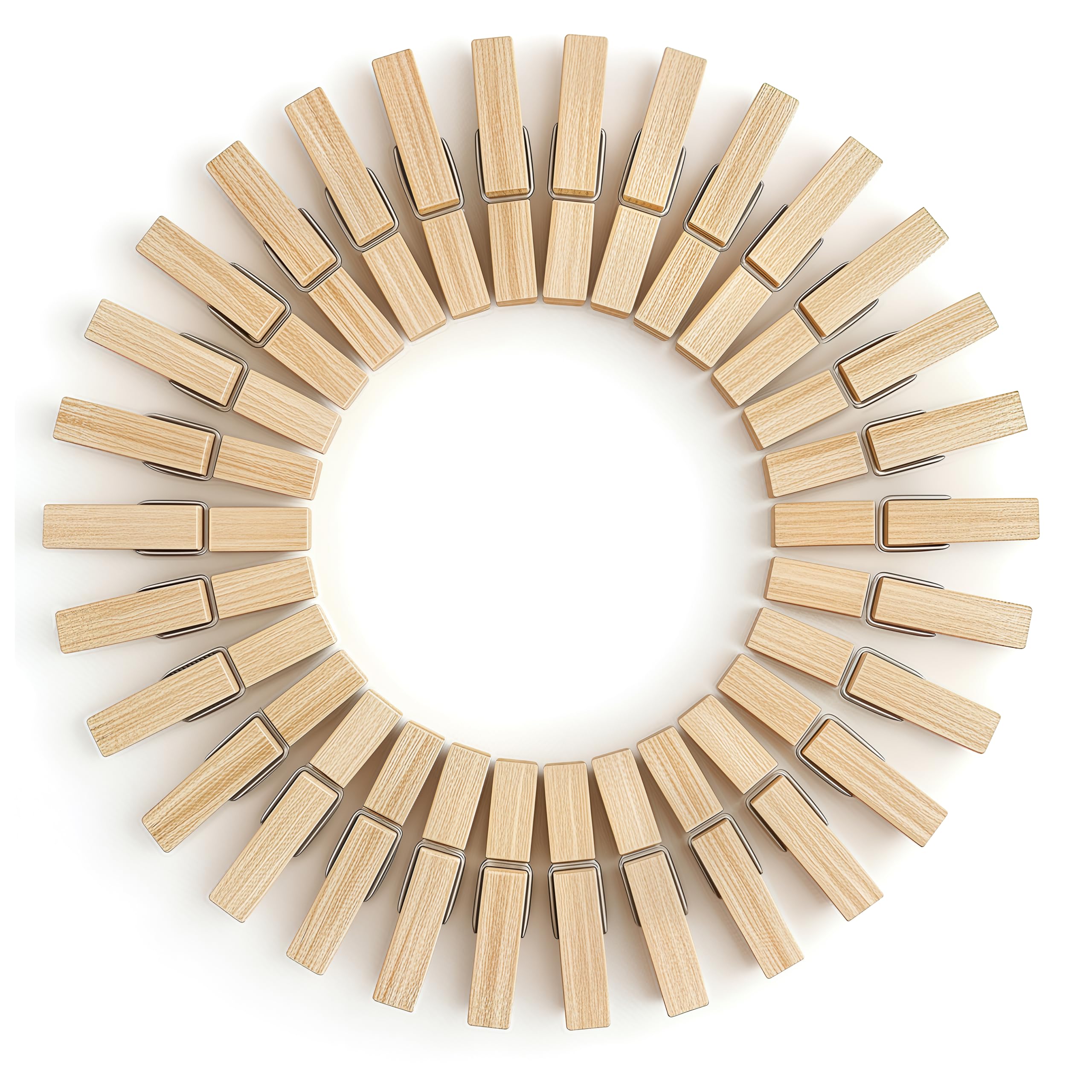 Swl Wooden Clothes Pegs – 120 Pcs | Natural Wood Laundry Pegs With Metal Spring | Clothes Line Pegs For Indoor & Outdoor Drying