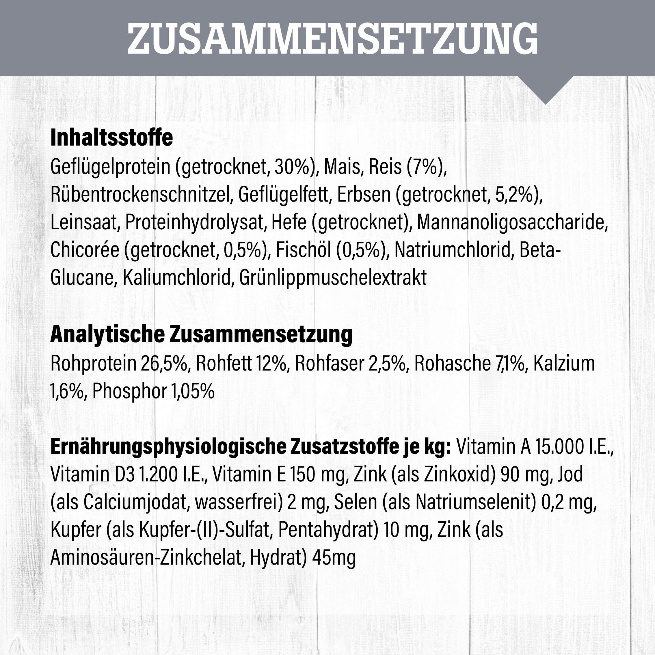 Geflügel | Trockenfutter mit natürlichen Zutaten und wertvollen Superfoods für ausgewachsene Hunde. Alleinfutter ohne Zusatzstoffe im Beutel | 30kg Geflügel
