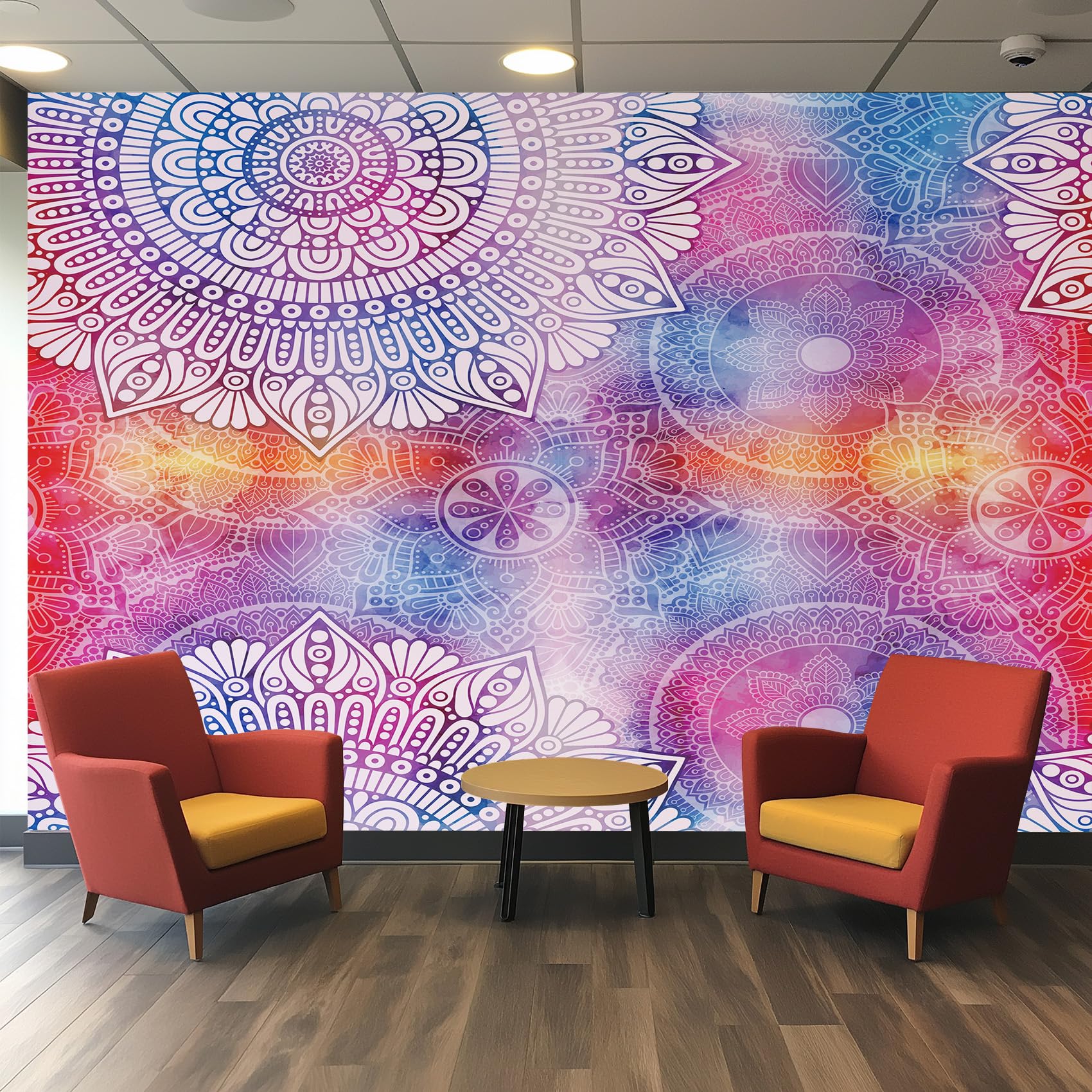 Papier Peint Panoramique Mandala pour Réveiller un Mur Blanc Terne