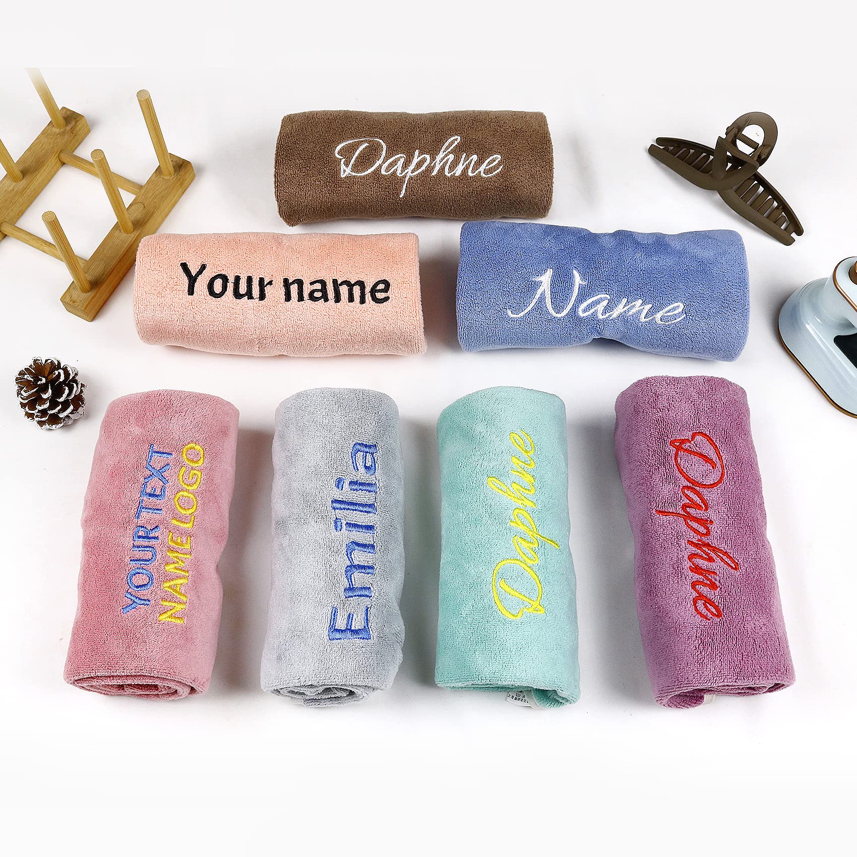 SosnSusn Asciugamano da spiaggia personalizzato con nome Spiaggia Premium ad asciugatura rapida in microfibra con asciugamani di design a righe per adulti e bambini