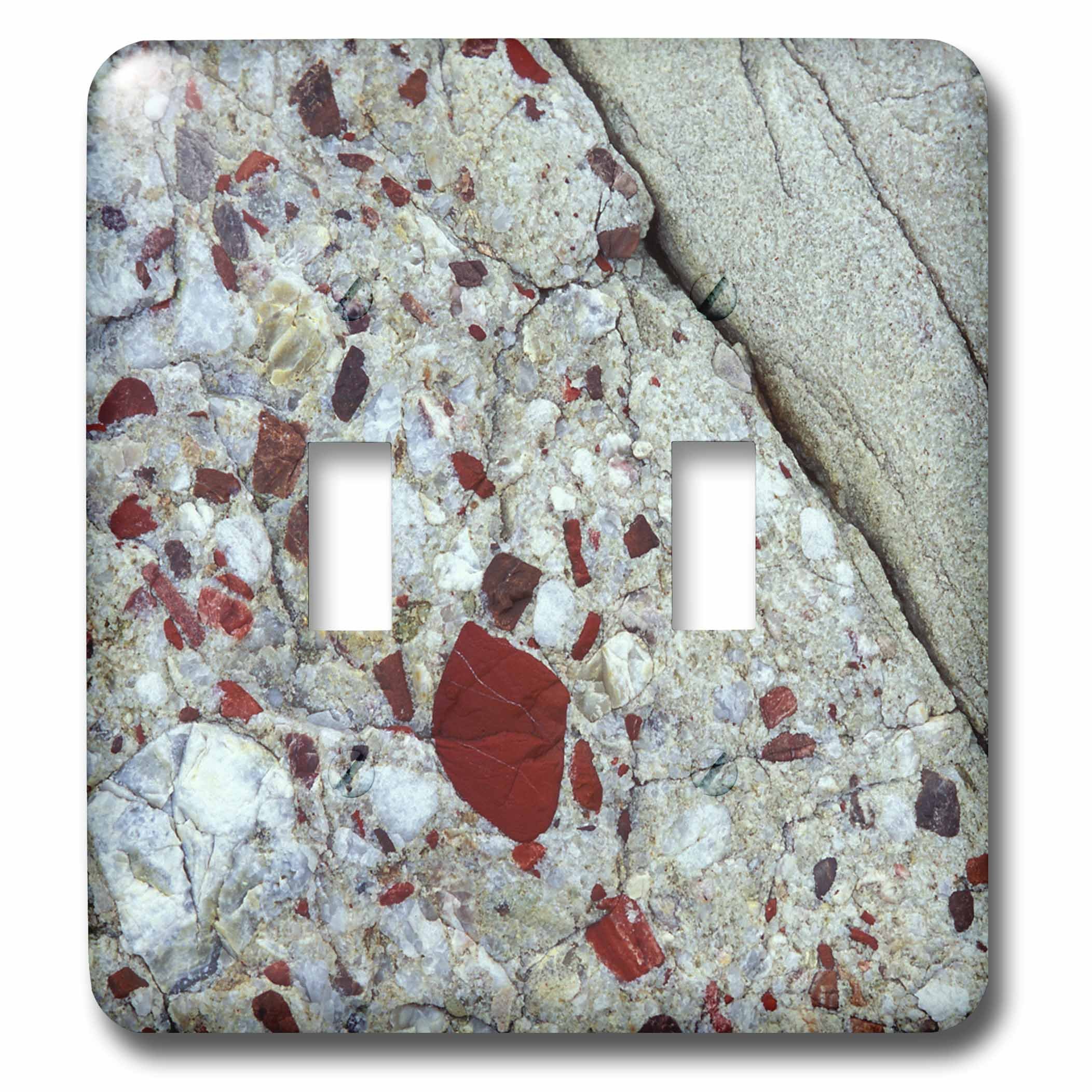 3dRose LLC lsp_91072_2 Pudding Stone, Jasper Quartz, Rock Mineral Us23 Bja0030 Jayne's Gallery Double Toggle Switch