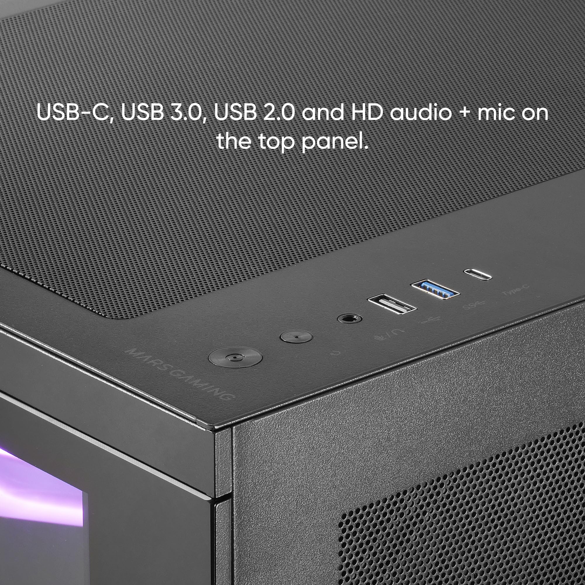 Mars Gaming MC-3TCORELCD Case Gaming ATX, Schermo IPS 7,2” Personalizzabile, Triplo Vetro Temperato Rimovibile, Struttura Doppia Camera, Supporto per Raffreddamento Liquido fino a 360mm, Nero