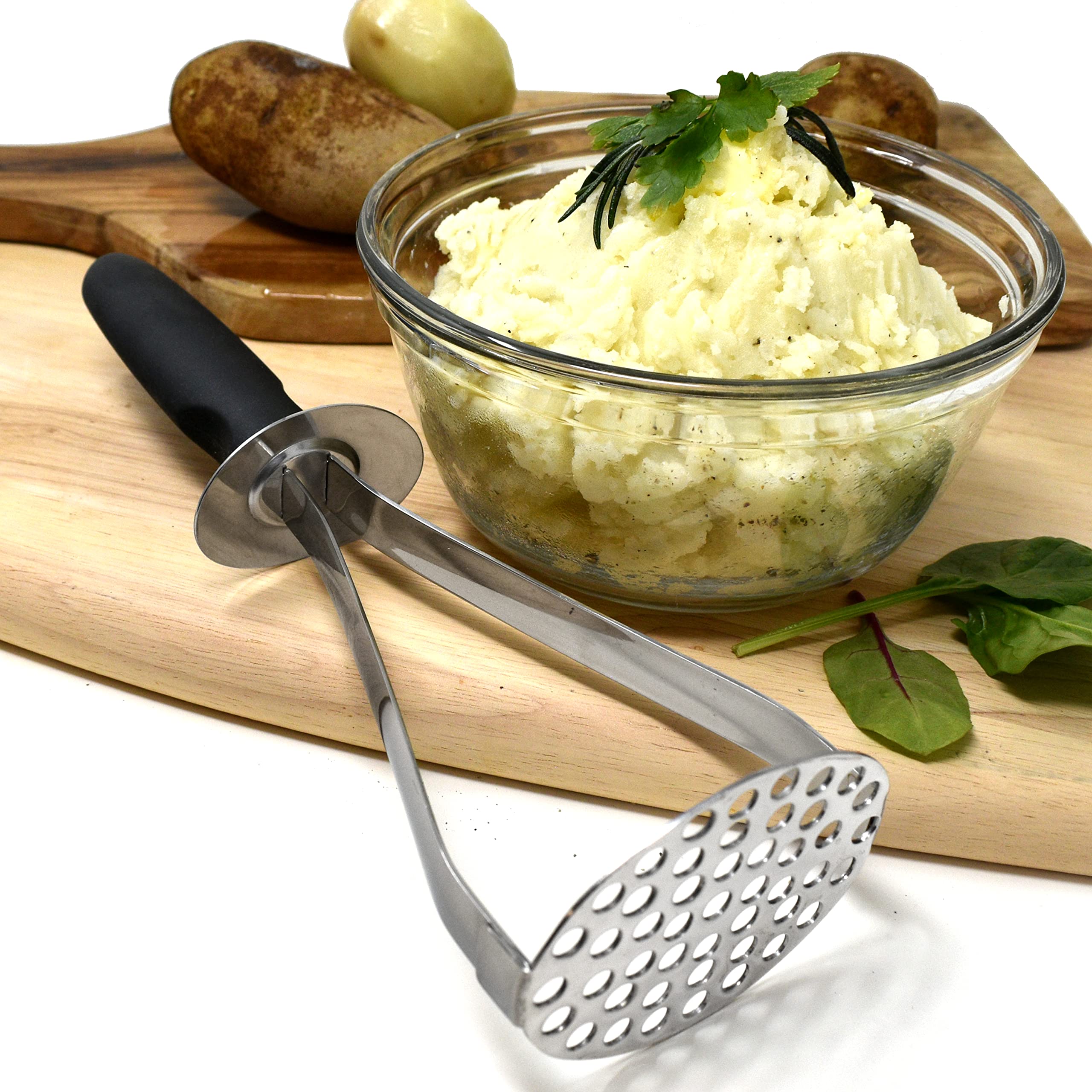 Norpro Grip-Ez Stainless Steel Hand Potato Masher New Vegetable Smasher 10.75" L