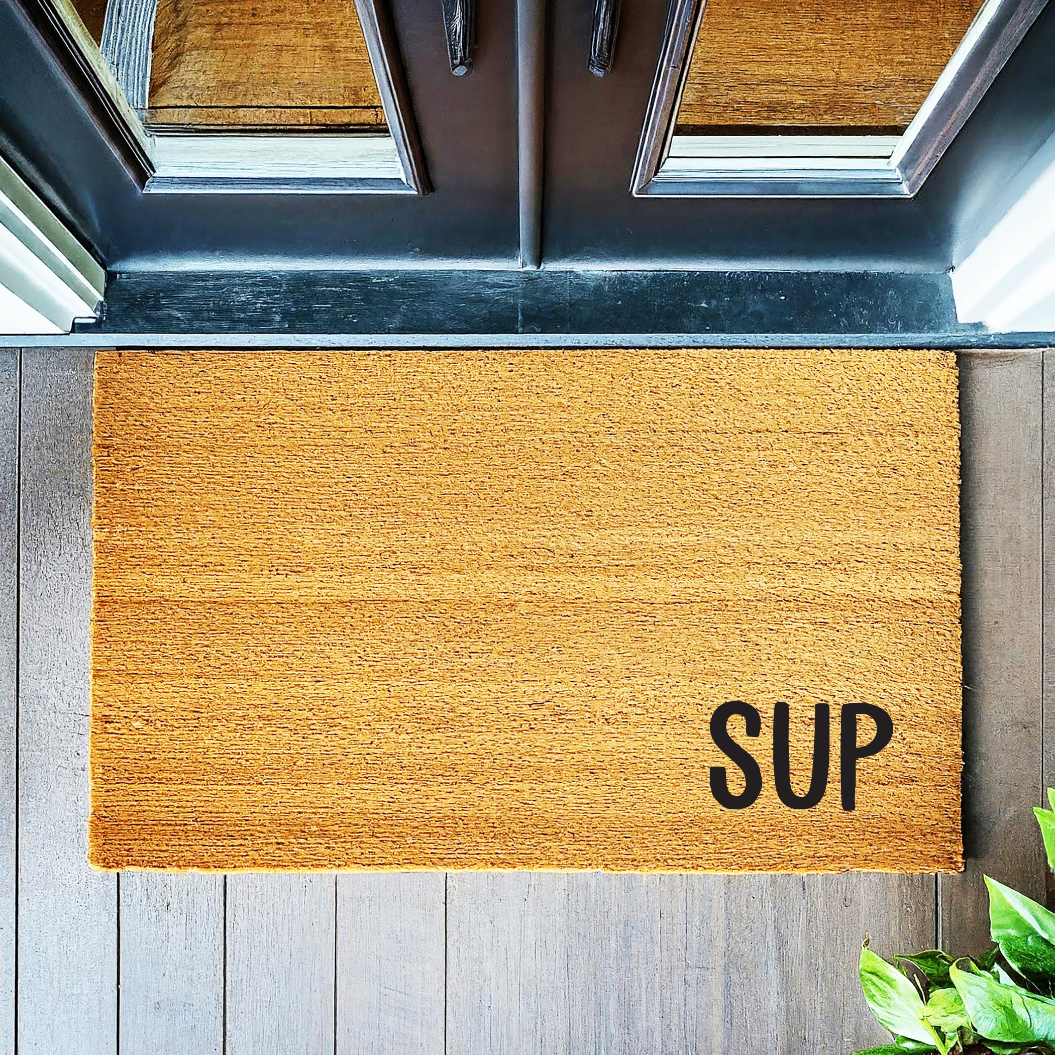Sup Doormat, Premium Thick Coir, Made in USA, Durable Welcome Mat, Minimalist Entryway Rug, Front Door Decor stk 1544