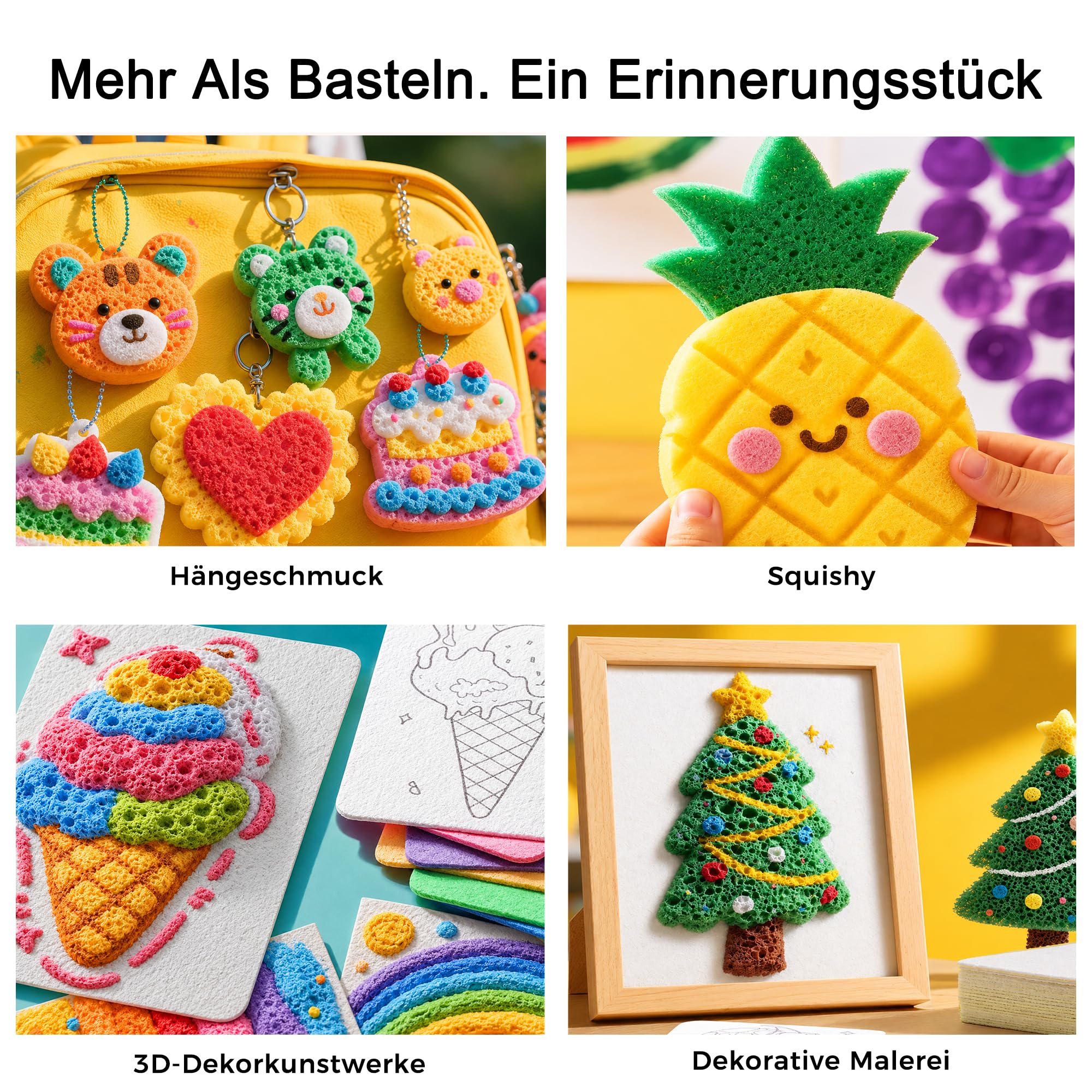 RuiHawk 75 Magic Puffy Paint Set, 3D Schaumtextur-Malset für Kinder mit 38 Blättern & 24 Acryl-Markern, Nicht Giftig & Wasserlöslich - Kreativset Geschenk ab 5 Jahren