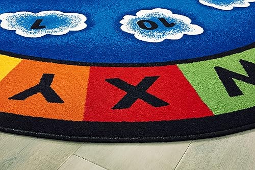 Miniatura 5 de Carpets for Kids 9445 Sunny Day Learn  Play 4 pies 5 pulgadas x 5 pies 10 pulgadas ovalado azul