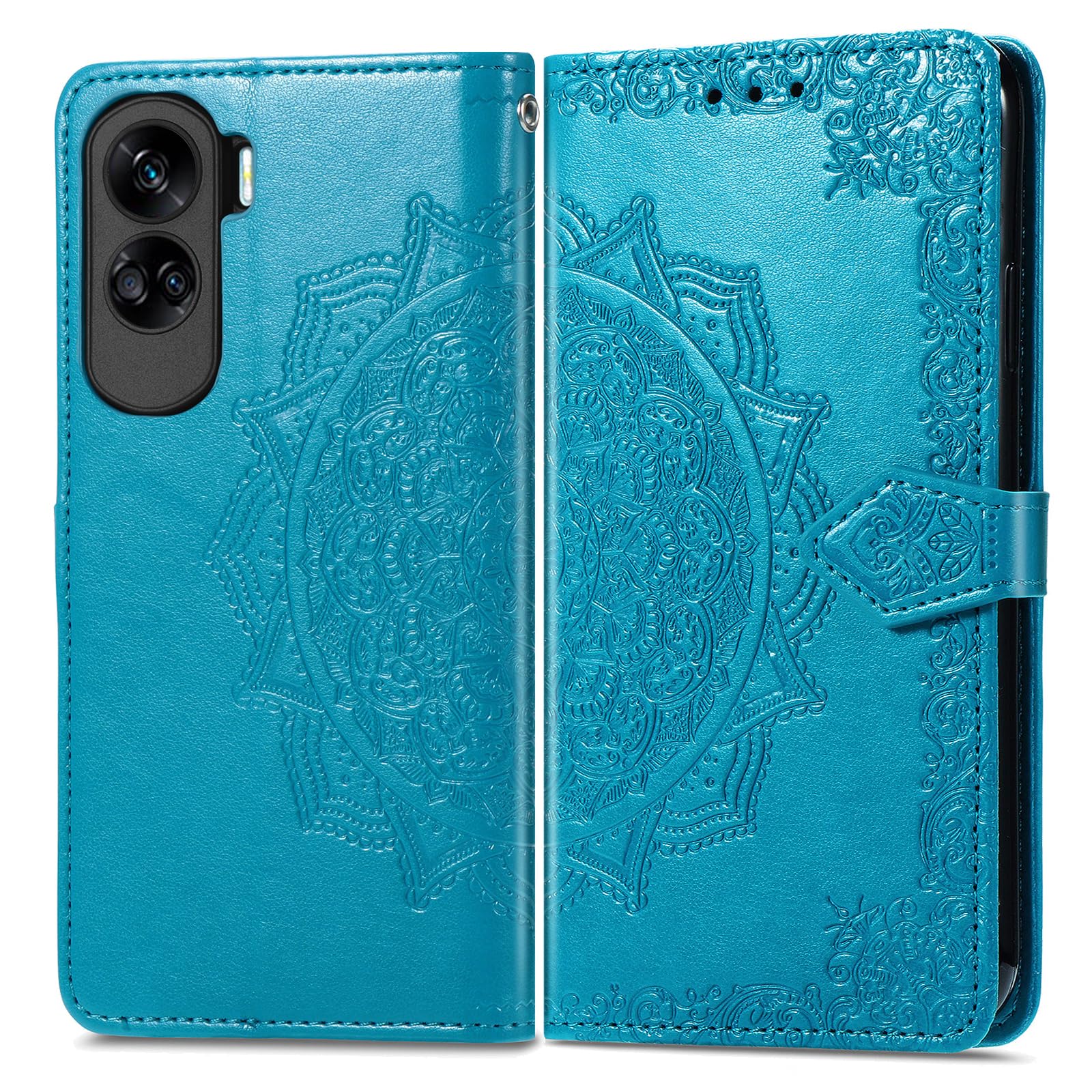 KANVOOS Cover per Honor 90 Lite 5G, Cover a Libro Portafoglio in Pelle PU [Porta Carte] [Magnetica], Antiurto Flip Case Custodia per Honor 90 Lite 5G (Blu