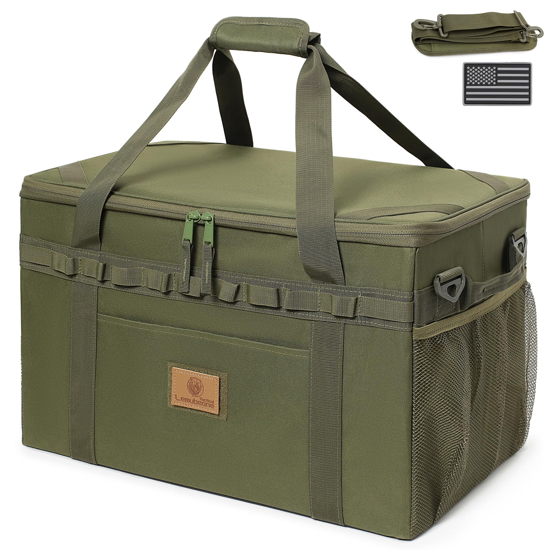 Tactical Camping Storage Bag Utility Tote Bag Camping Kitchen Organizer with Axe Holder & Shoulder Strap