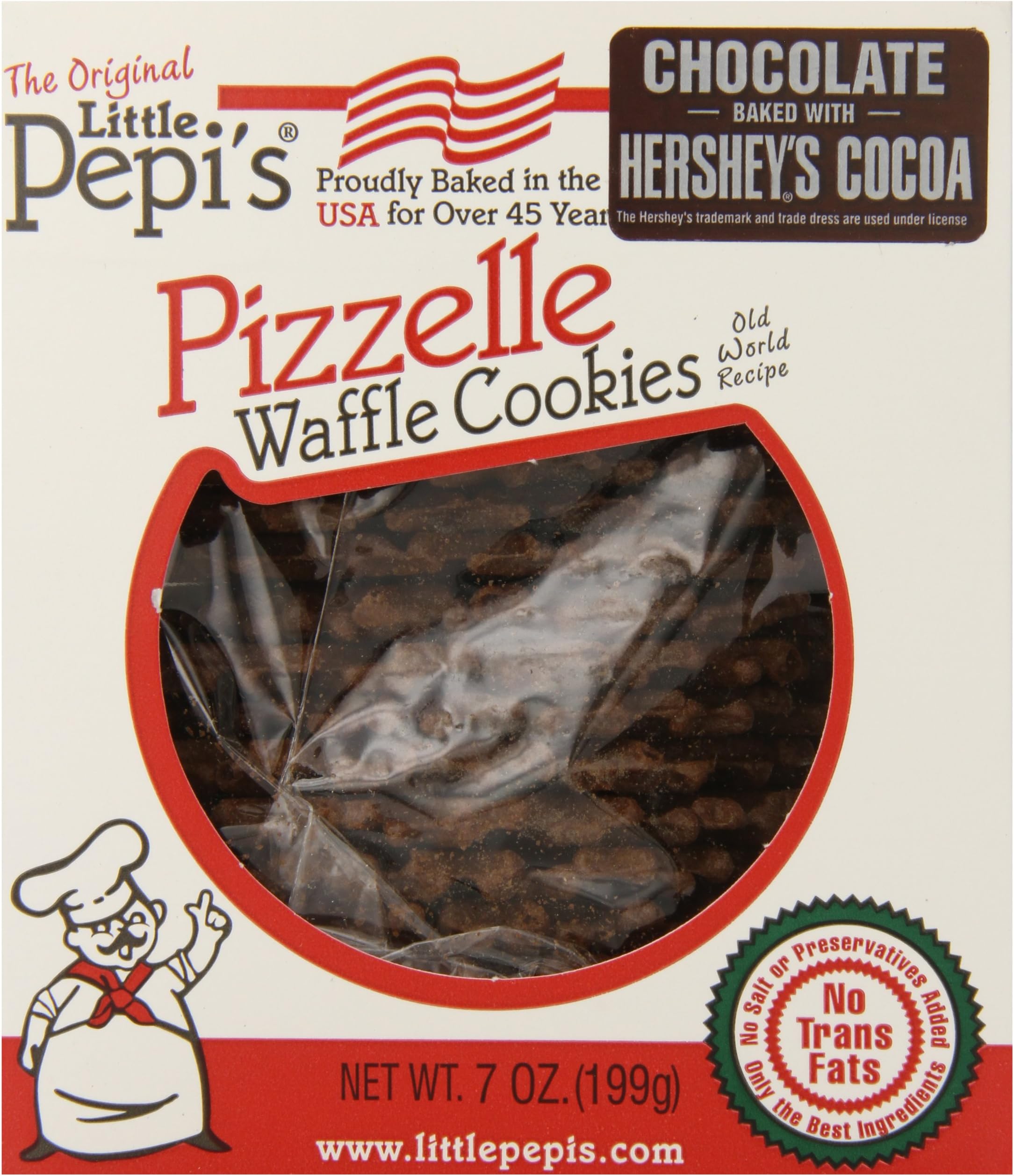 Little Pepi's Pizzelles, Chocolate, 7 Ounce
