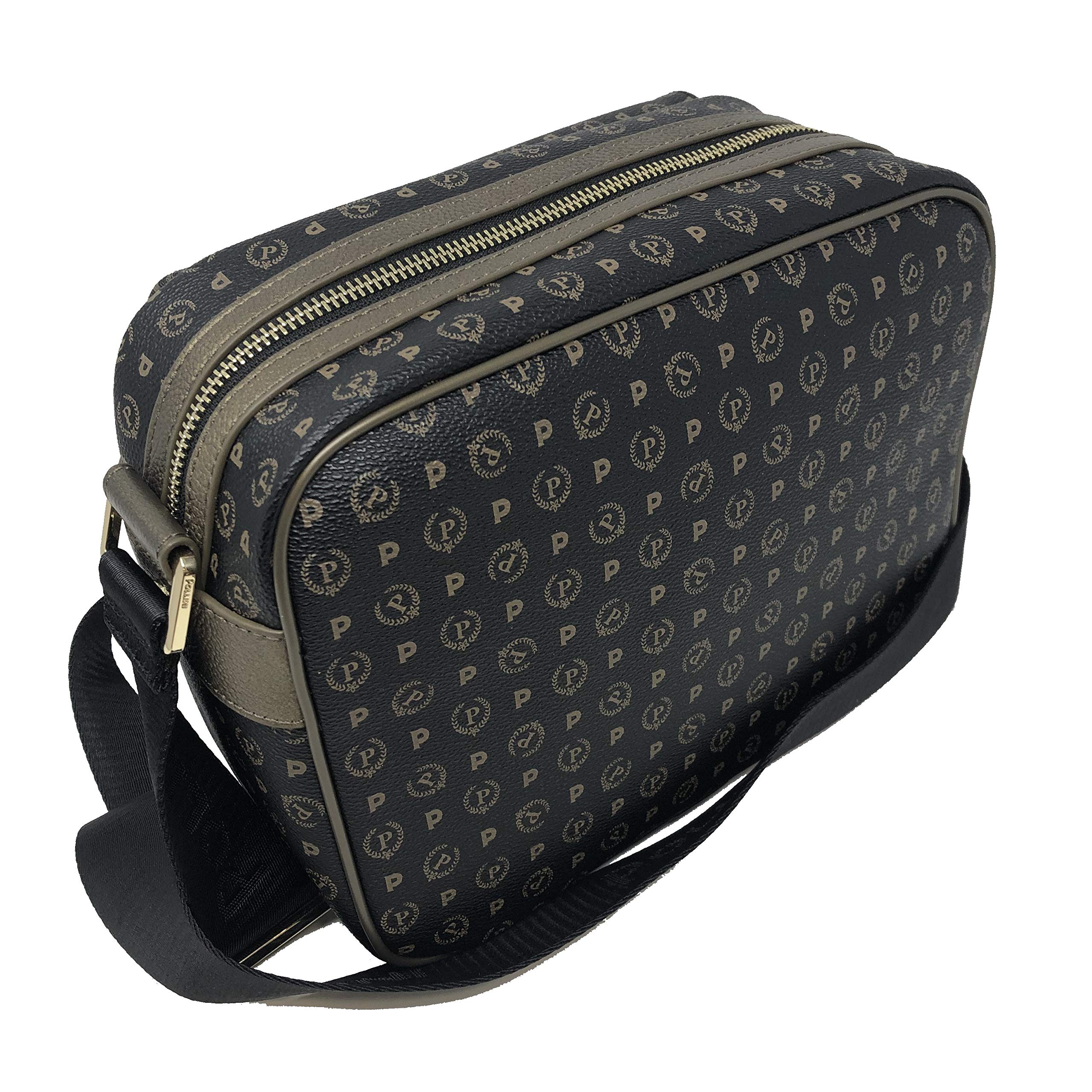 Pollini Borsa a tracolla Heritage Donna Pvc + Pelle Vit. (Nero/Bronzo)