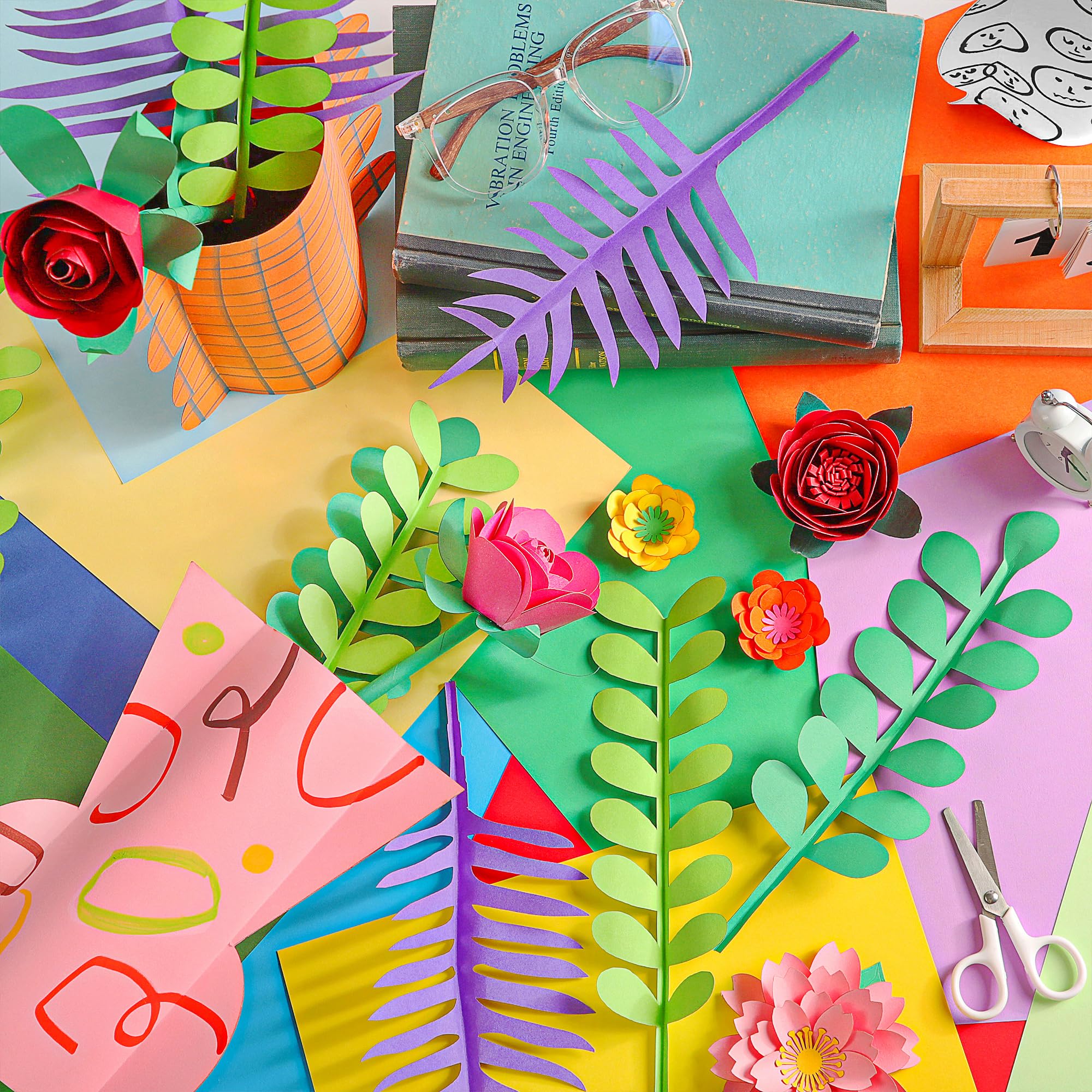 Cartulina de Colores A4 180gsm 40 Colores Papel para Scrapbook 80 Hojas