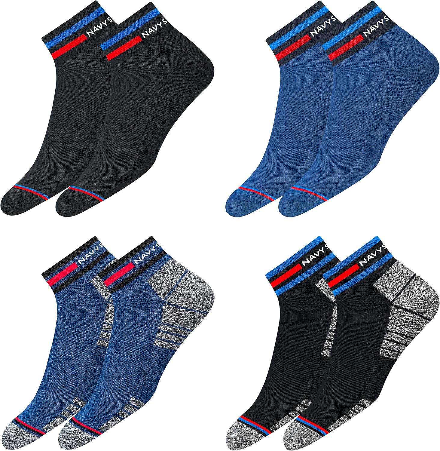 Denim Blue (2 Pairs), Black (2 Pairs)