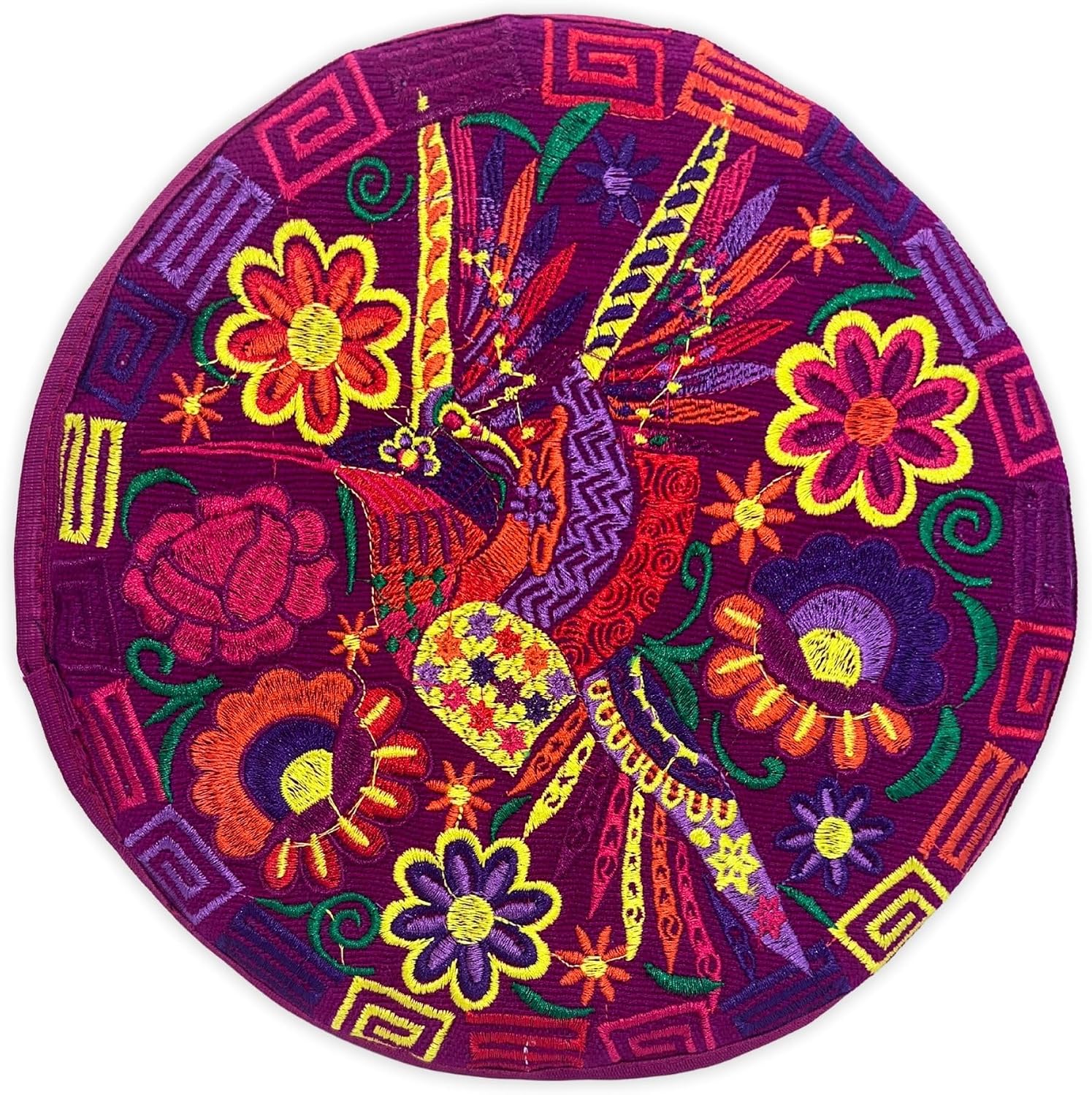 Jacq & Jürgen Tortilla Warmer Pouch Embroidered Mexican Style - Insulated for 8-inch Tortillas – Artisan Accessory - Made in Mexico (Purple - Flowers)