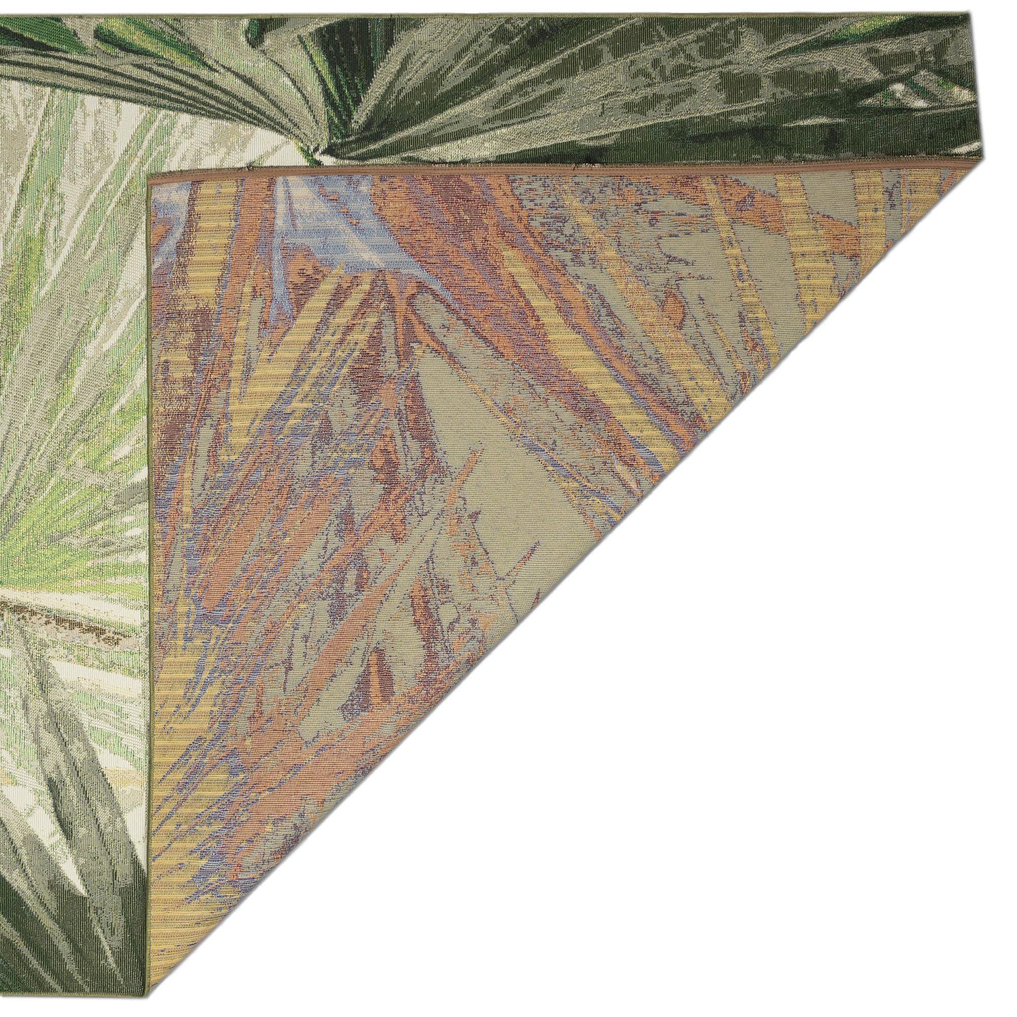 Liora Manne Marina Tapis Décoratif Pour Intérieur Et Extérieur Motif Feuilles Tropicales Crème 0,8 X 1,3 M
