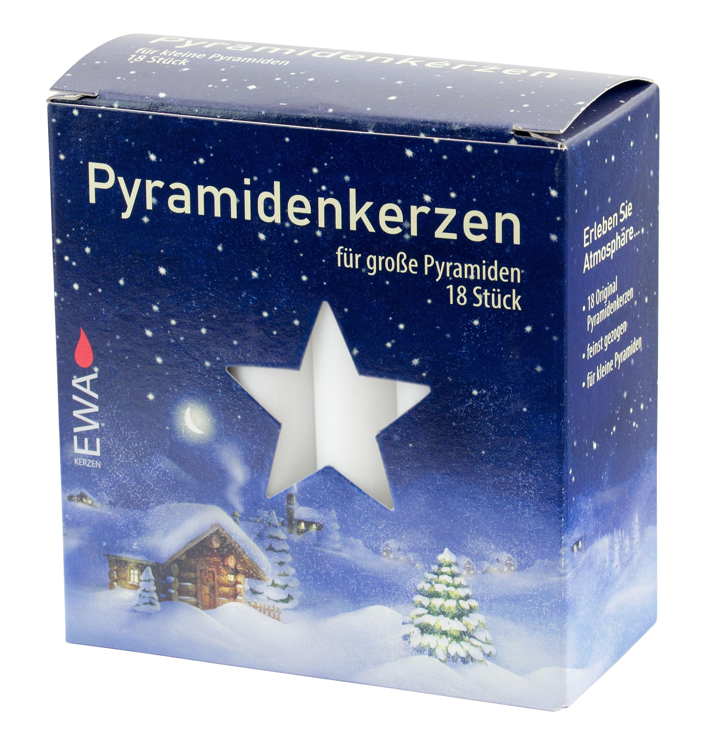 Pyramidenkerzen weiss 17x100 mm 18 Stk. - Dekoration, Unparfümiert