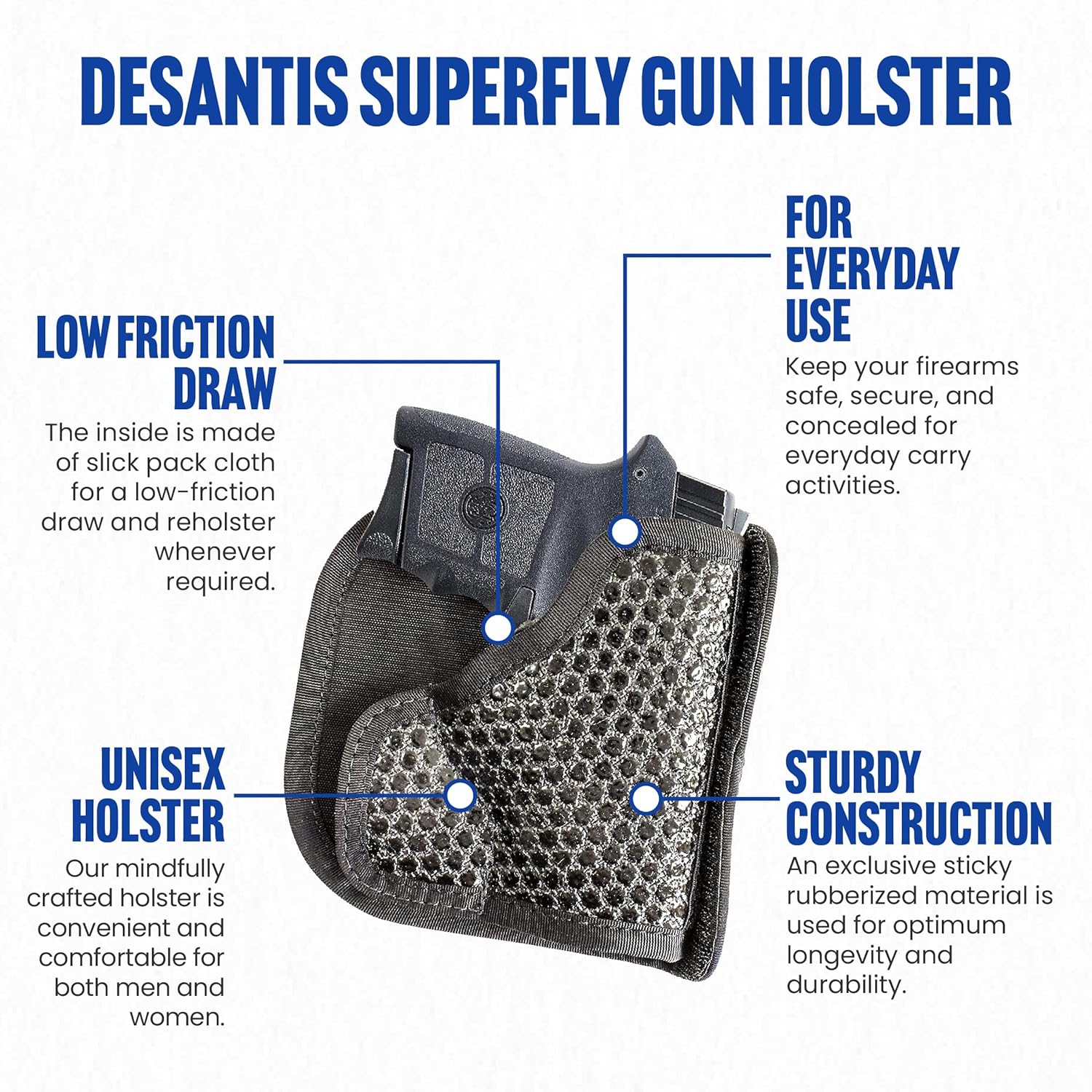 DeSantis Super Fly Pocket Holster - Gun Pocket Holsters for Concealed Carry, Conceal Carry Pocket Holster for Pistols, Revolvers, Soft, Designed for Comfort & Discreet Carry, Ambidextrous