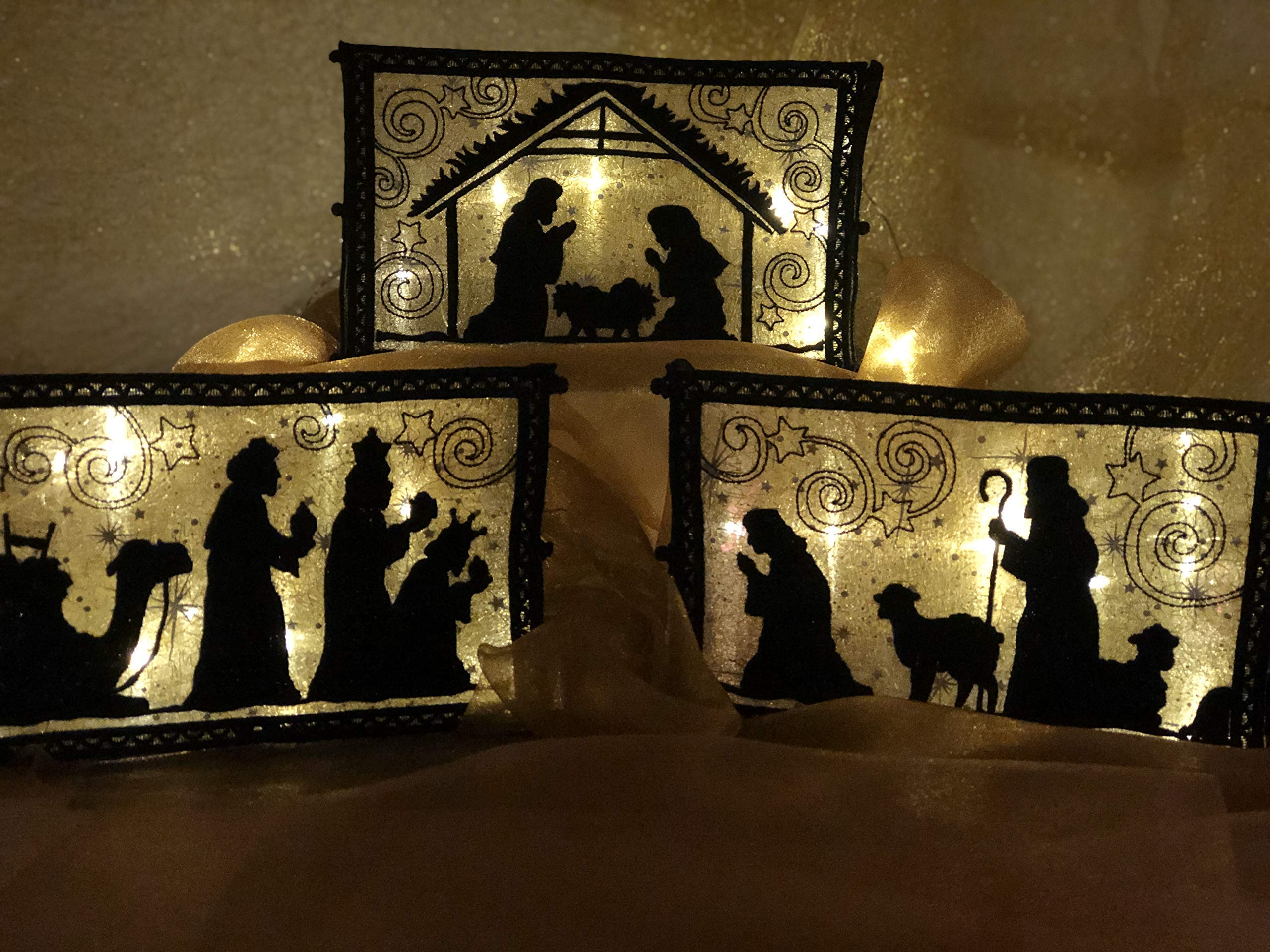 Buy 3 Piece Lighted Nativity Scene indoor Lighted op Nativity Set in