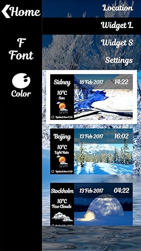 Widget de clima de cena de inverno