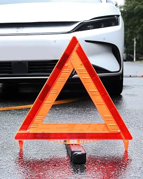 SAFEMATE 12 Pack Warning Triangle DOT Approved, Foldable Emergency Safety Reflective Triangles for Roadside Vehicles Breakdown with Carrying Case