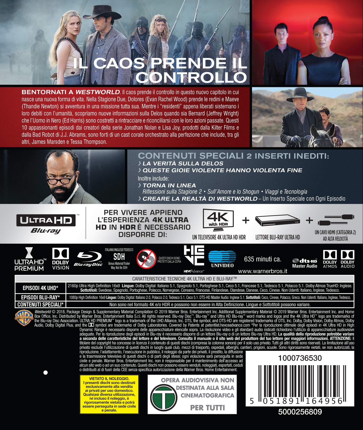 Westworld - Stagione 2 (4K Ultra-HD + Blu-Ray)