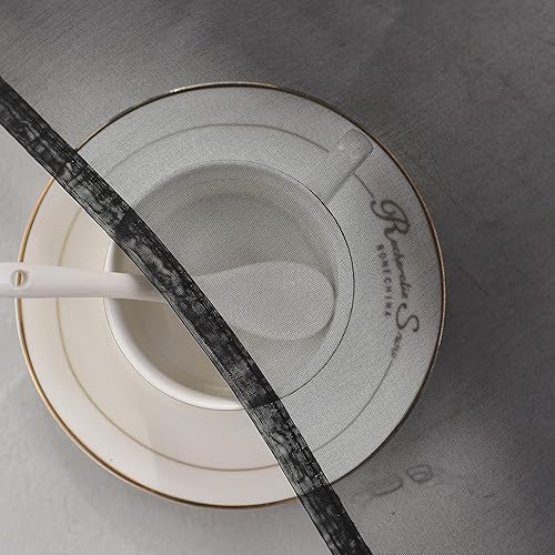 Miniatura 6 de RAIN CITY Cortinas traslúcidas de gasa negra para dormitorio de 63 pulgadas de largo, 2 paneles con bolsillo para cortinero, cortinas para ventana