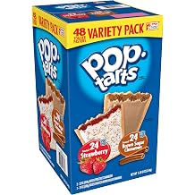 Pop-Tarts Breakfast Toaster Pastries, Flavored Variety Pack, Frosted Brown Sugar Cinnamon, Frosted Strawberry, 86 oz 48 Count