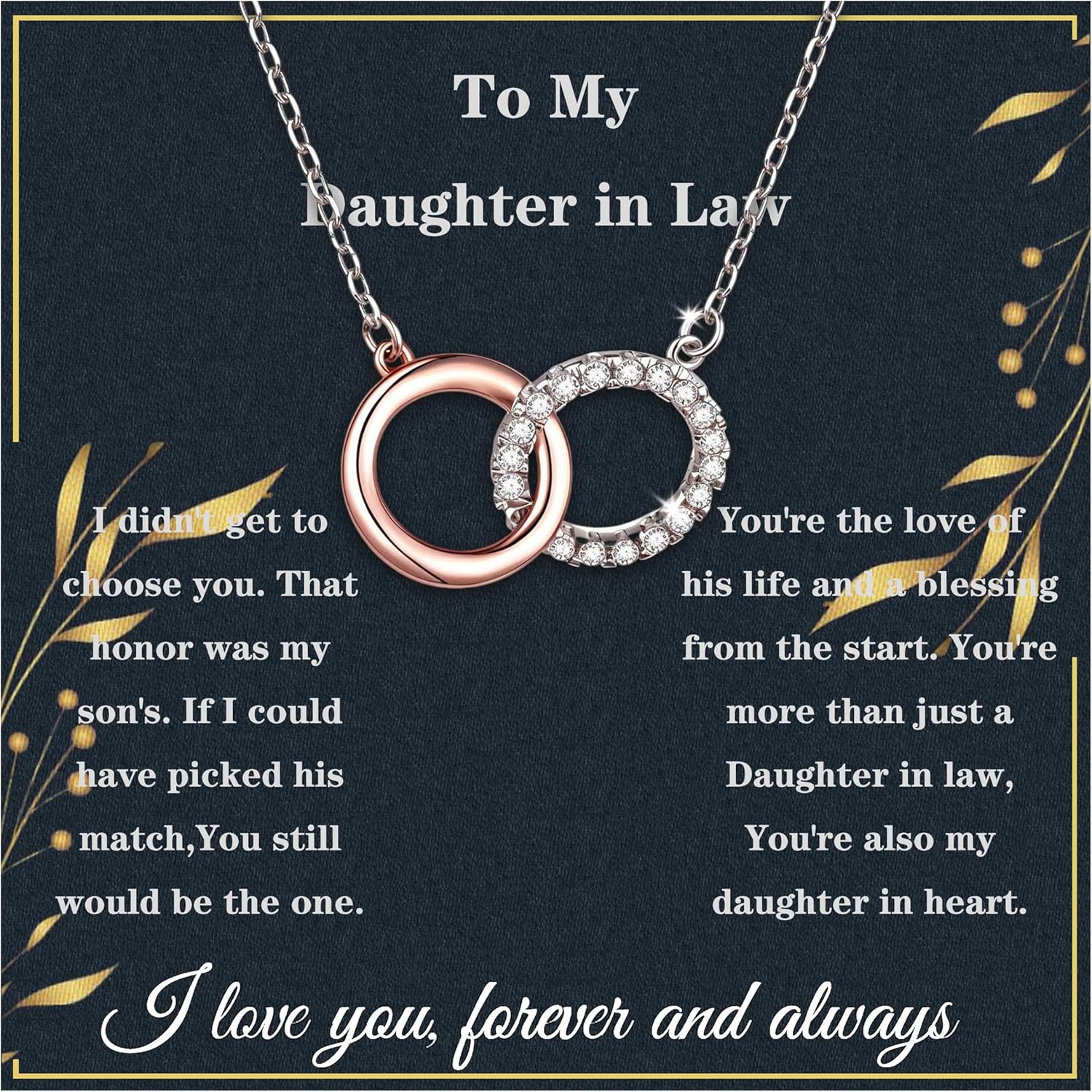 Christmas Gifts For Daughter In Law Necklace 925 Sterling Silver Daughter In Law Gifts From Mother In Law Birthday Gifts With Message Card &Gift Box