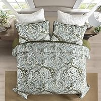 Vista 125 de DJY Juego de edredón de cachemira marrón, tamaño Queen, juego de colcha bohemia de 3 piezas, ropa de cama de microfibra suave y ligera con estampado