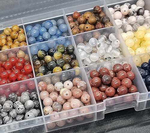 Miniatura 5 de 350 cuentas redondas de piedra natural de ágata real, tamaño de agujero de 0.039 pulgadas (0.039 in), cuentas lisas para bricolaje para pulseras,