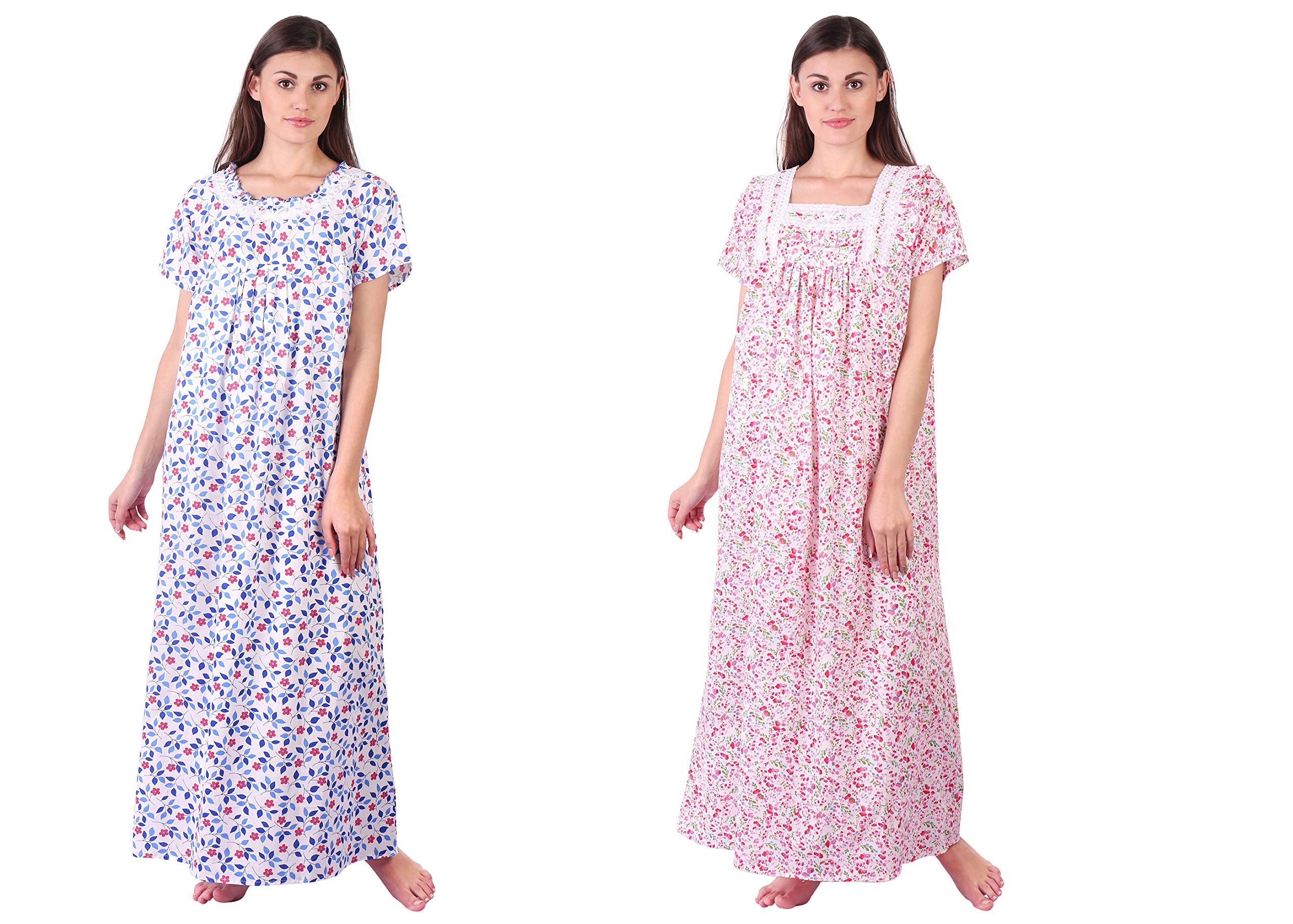 himashu handlooms Women's Cotton Solid Maxi Nighty (HH_Multicolour41_$P_Multicolored)-picture-40