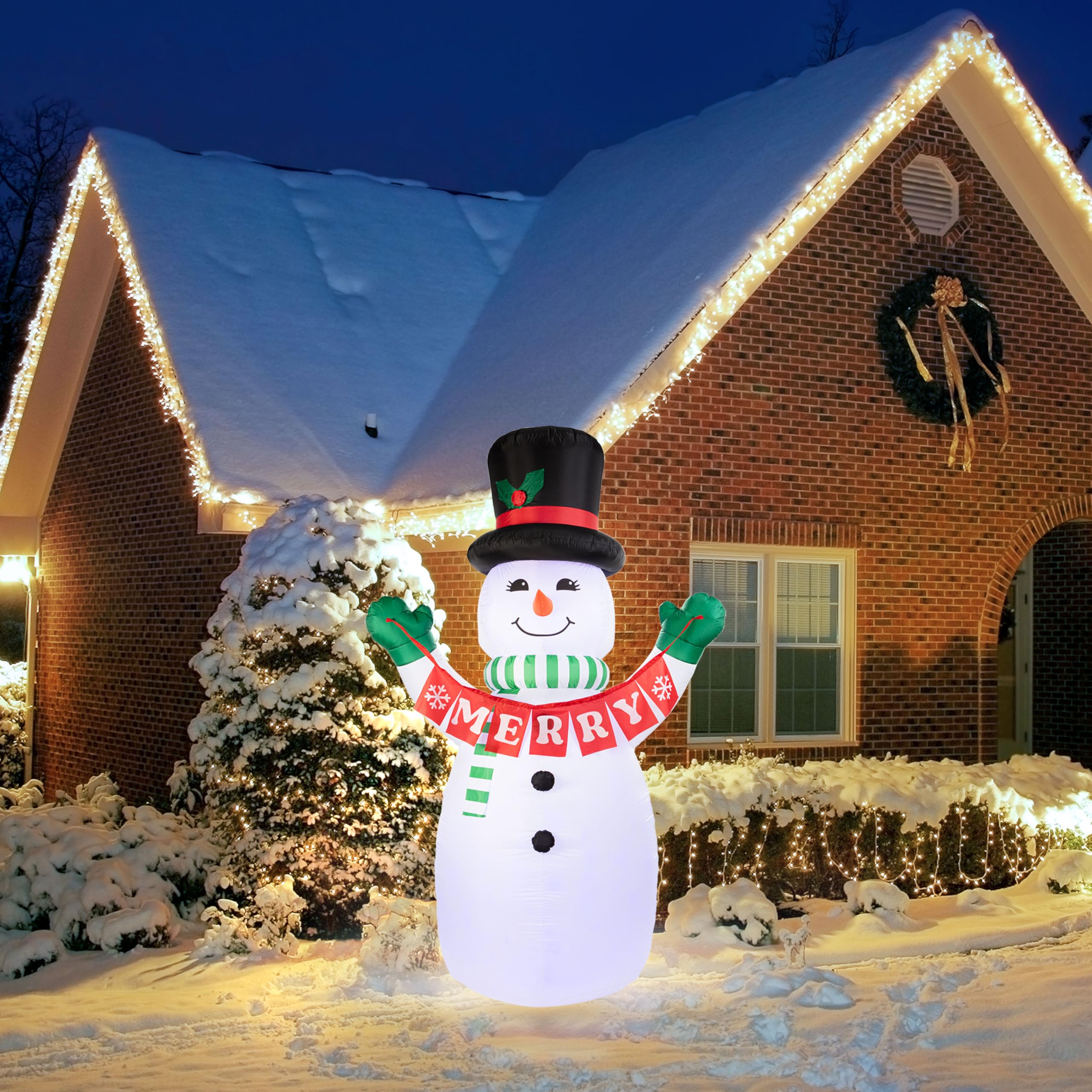 Mr. Christmas Bonhomme de neige gonflable d'extérieur 3 m