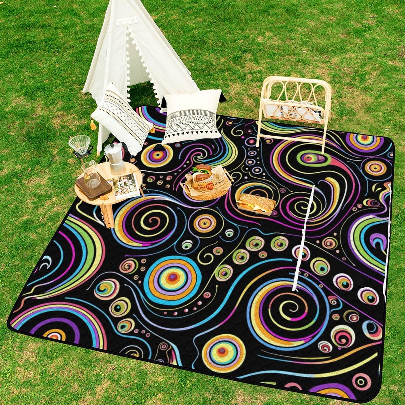 3D Impresión Sueños Coloridos Toalla Playa Grande Arte Toalla De Playa Grande Accesorios Playa Esterilla De Playa para Viajes Al Aire Libre 200x200cm