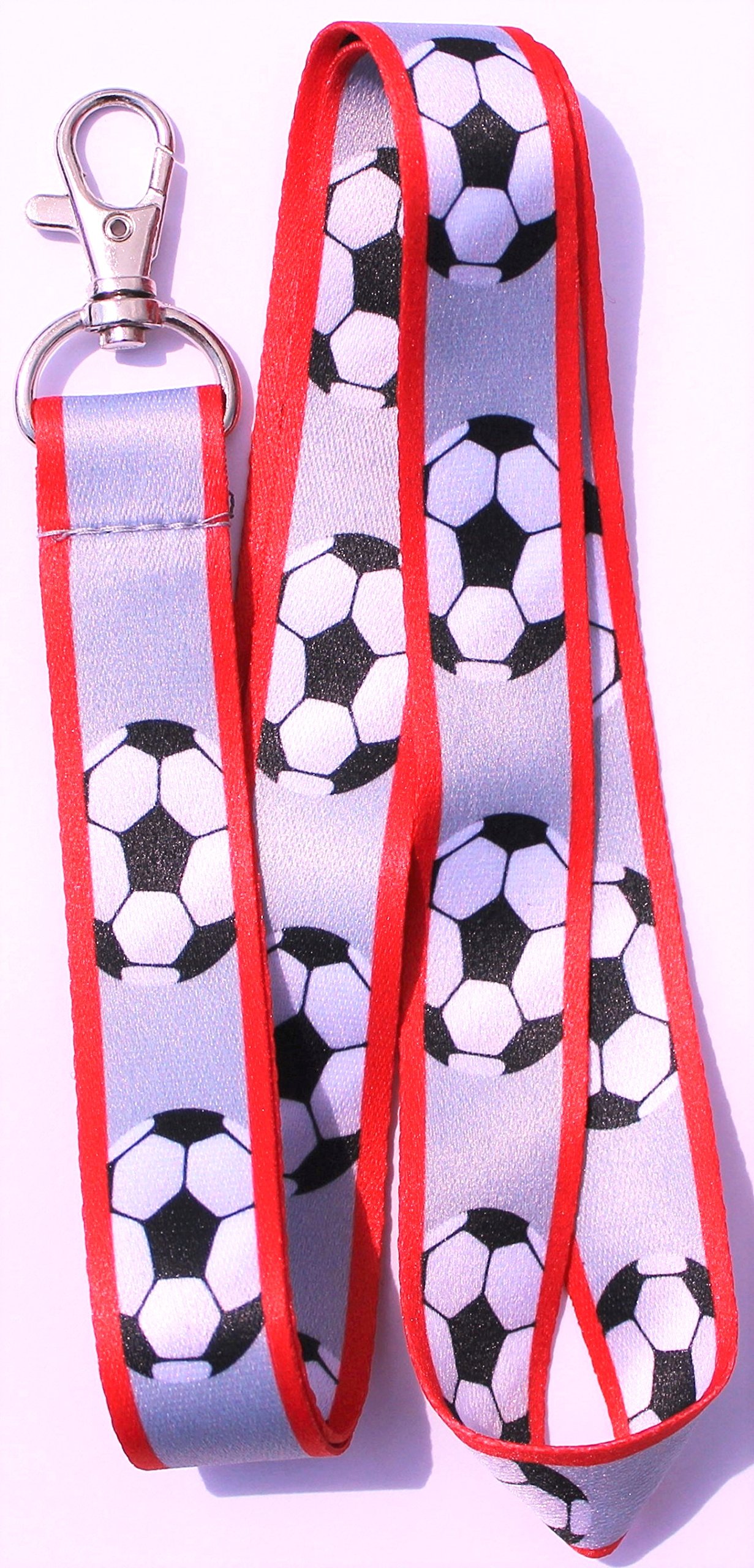 Fast.Tech.For.Less Girly Soccer Keychain Lanyard Holder (Red)