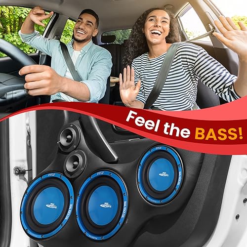 Miniatura 3 de Altavoz de audio para subwoofer para vehículo de automóvil, cono azul moldeado por inyección de 10 pulgadas, canasta de plástico cromada azul,