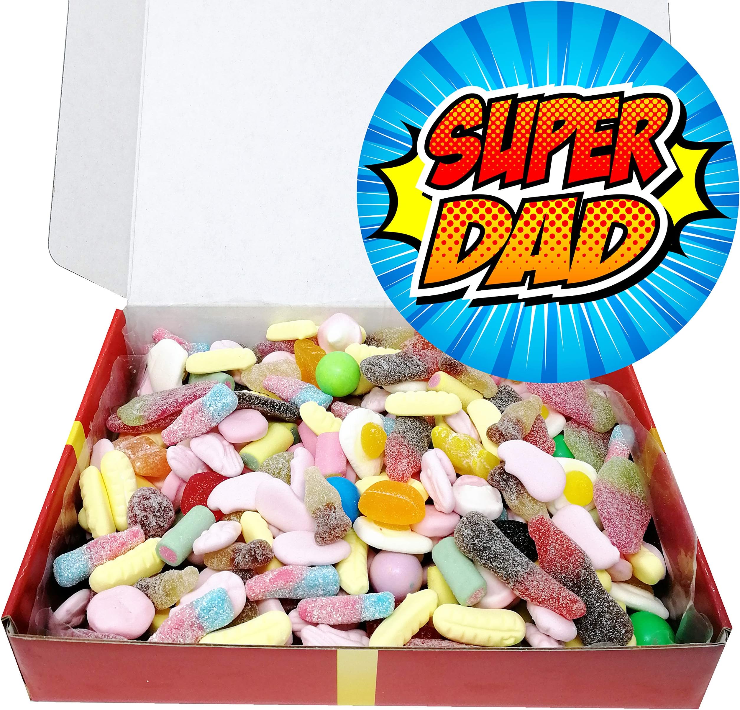 Superdad! Gift Box Packed Full of Dad's Favourite Mouthwatering Classic Retro Pick and Mix Style Sweetshop Penny Sweets: Perfect For Fathers Day
