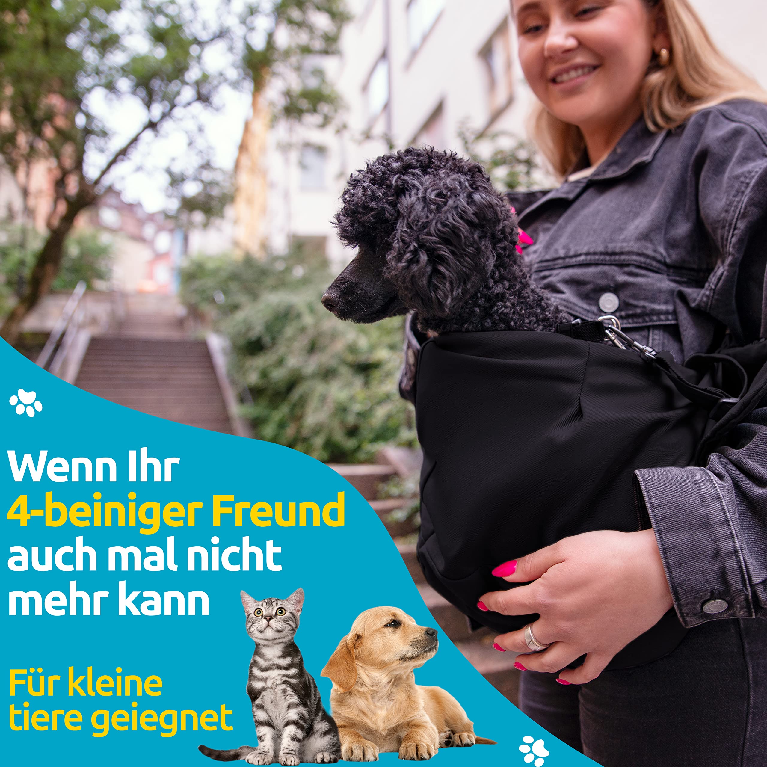 Mranton Hundetragetasche - Transporttasche Für Hunde & Katzen Bis 3kg Verstellbar
