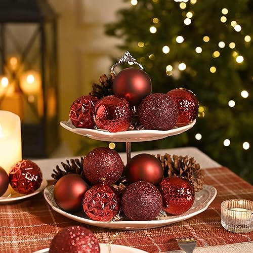 Miniatura 221 de Valery Madelyn Juego de adornos decorativos para árbol de Navidad para otoño, Halloween, 50 unidades de 2.36 pulgadas, rojo, verde y dorado