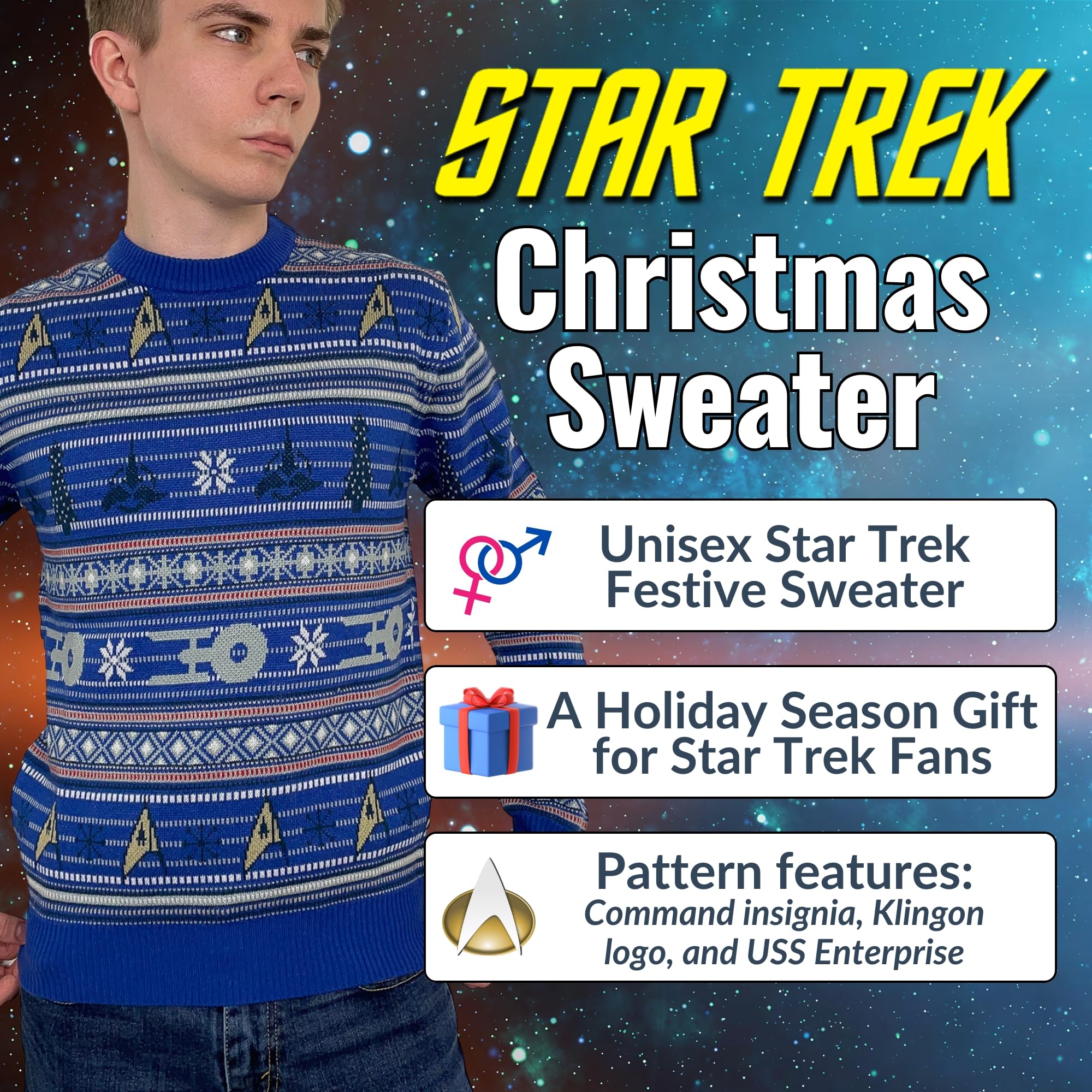 Star Trek Maglione di Natale Merchandise Ufficiale di LOVARZI