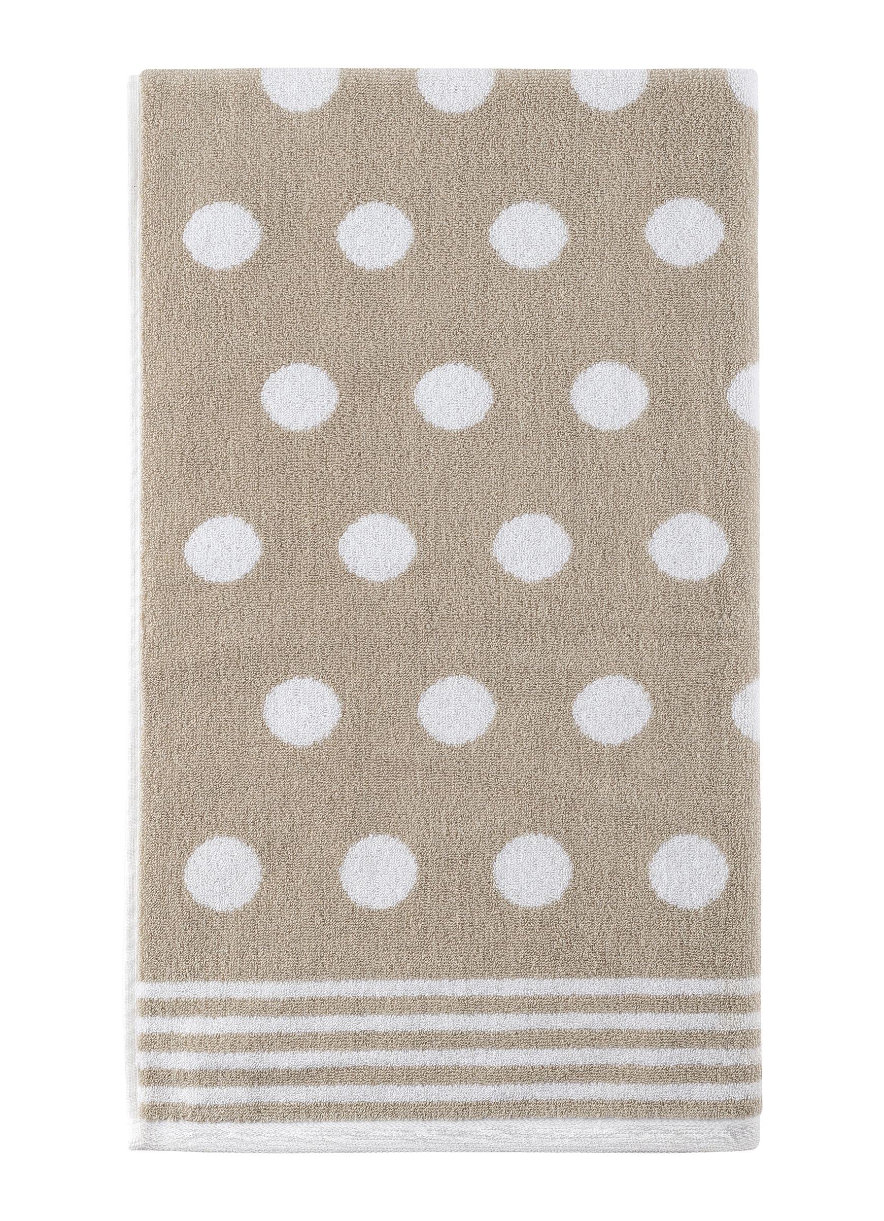 La Maison Jacquard Circles Polka Dots 100% Cotton 500GSM Luxury Hand Towel Bath Towel Super Soft Highly Absorbent Everyday Use (50cm x 80cm Hand Towel, Stone)