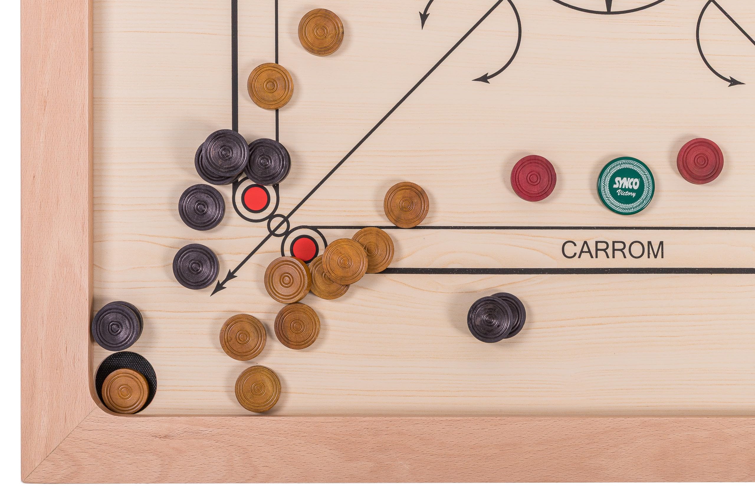 Square - Carrom 840 Lux - Board 84 x 84 cm - Profesional Tabla de Juegos de Madera para torneos z Striker con Cometas