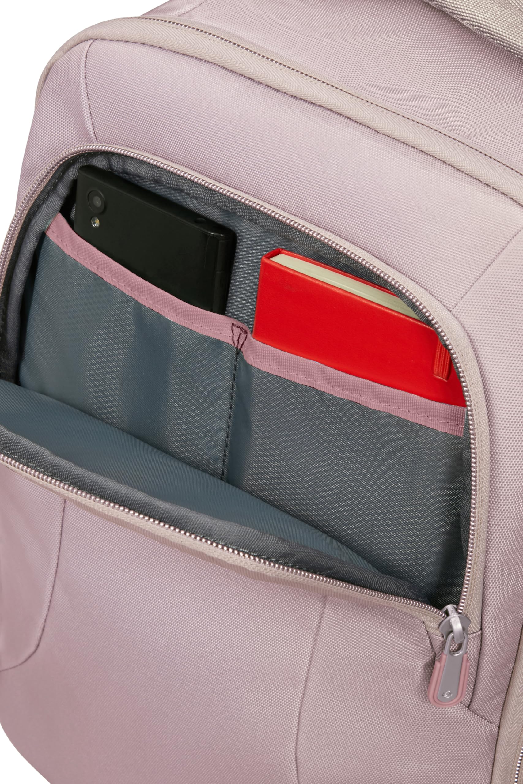 Samsonite Guardit Classy 2.0 - Zaino cabina donna, 40x30x20 cm - Bagaglio a mano underseat per Ryanair, Wizz Air & Vueling, Scomparto laptop 15.6", Grigio (Stone Grey)