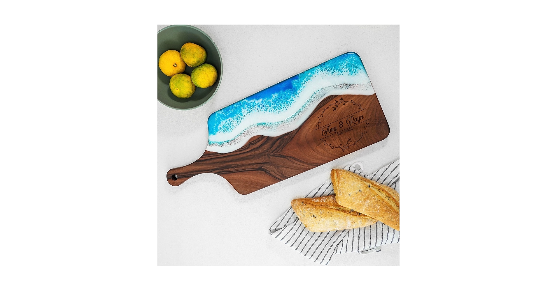 Personalized Walnut Wood Cutting Board, Gift For Couples, Anniversary, Engagemen