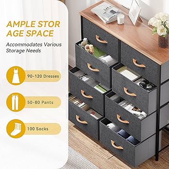 Amazon.com: DWVO Dresser for Bedroom, Fabric Dresser with 8