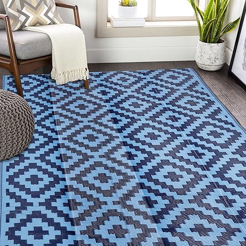 Miniatura 120 de SAND MINE - Alfombras reversibles, alfombra de pajillas de plástico, alfombra de área moderna, alfombra grande para suelo y exteriores, vehículos