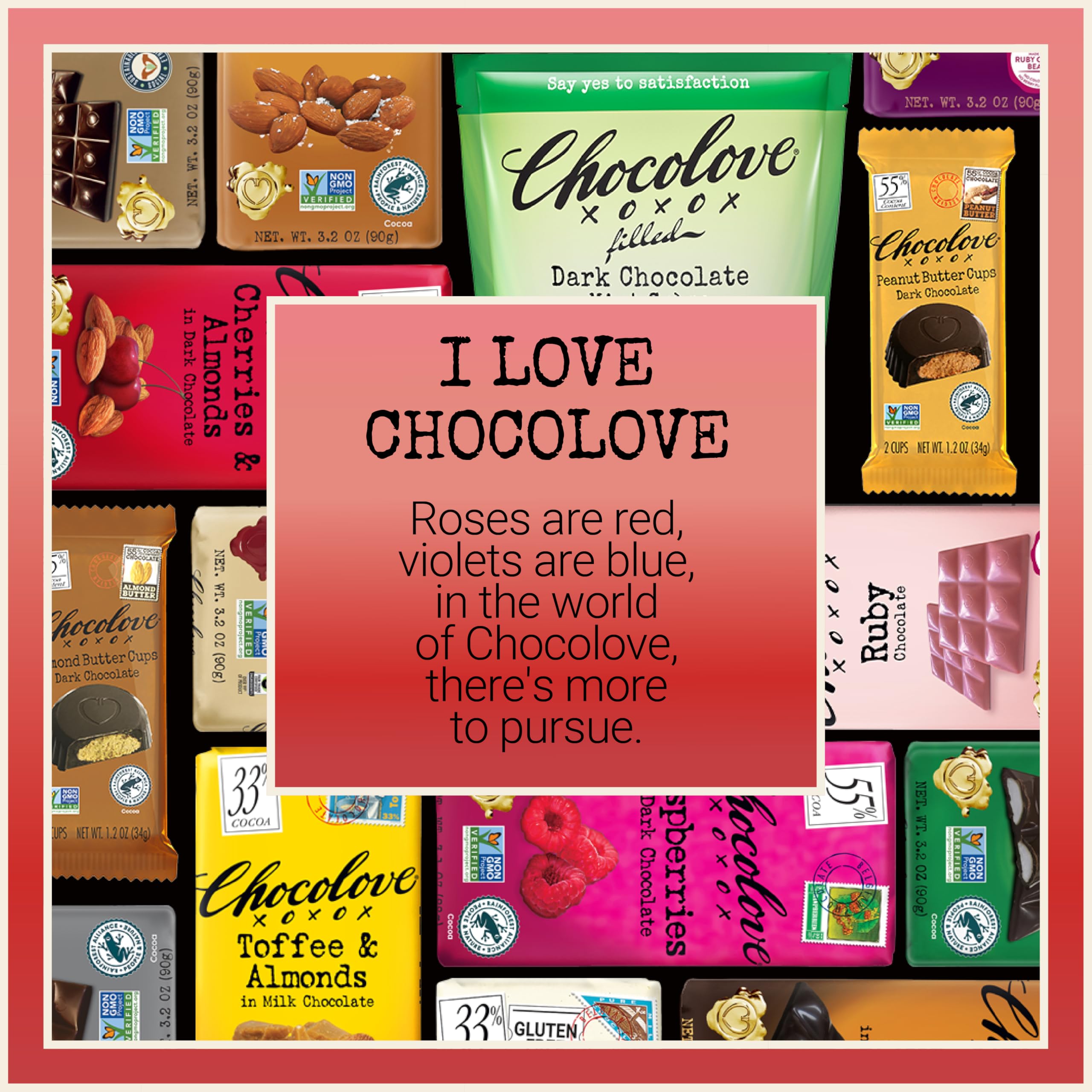 choco専用 Chocolove Real Cherry Puree Filling In Dark Chocolate Bites, 55