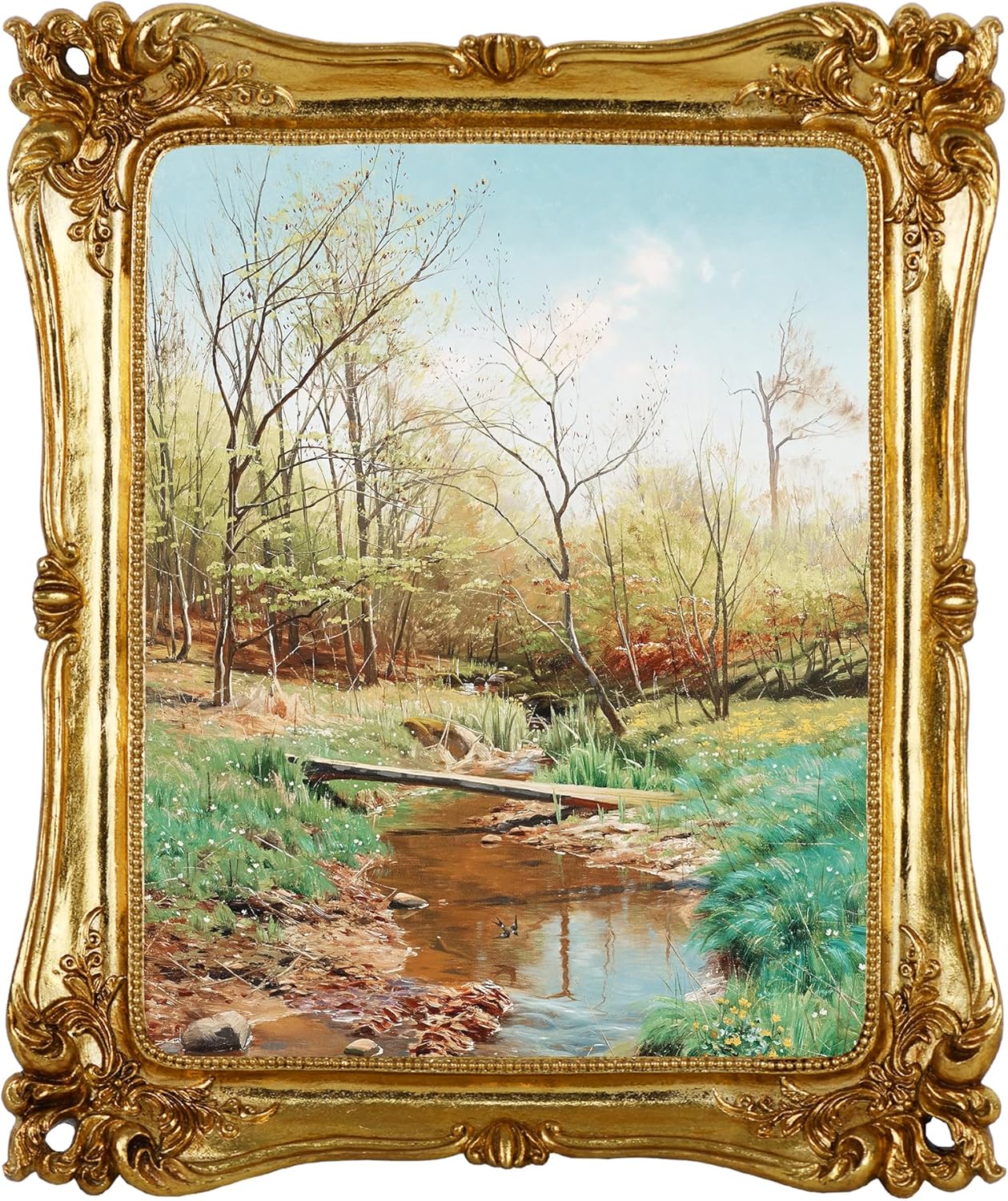 Funly mee Vintage 11x14 Picture Frame Antique Gold Photo Frame for Tabletop & Wall Mounted