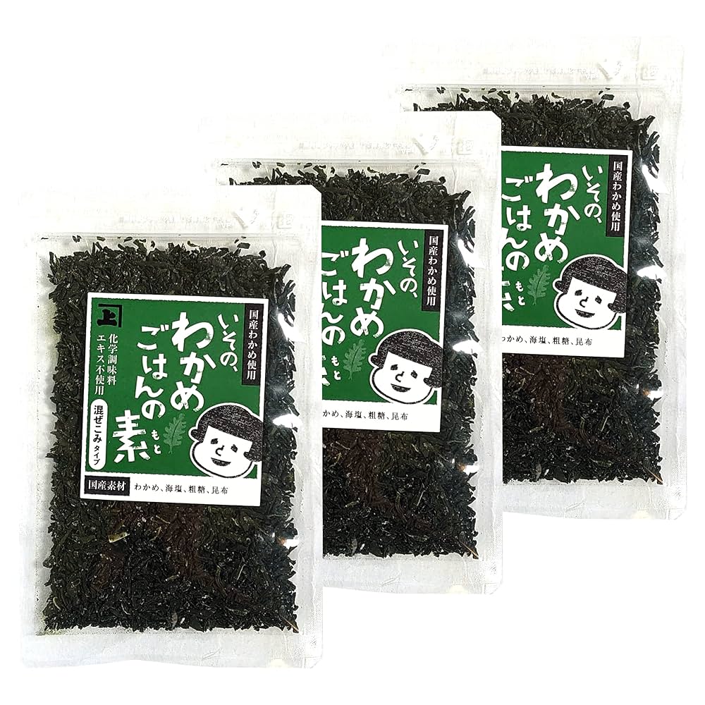 Amazon.co.jp: 兼上 いその、 わかめご飯の素50g×3袋セット 徳用