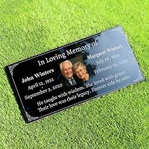 Memorial Stone Plaque Personalized Granite Grave Marker for Dogs Cats & Loved Ones Laser Engraved Headstone Indoor Outdoor 84 or 126 Inches
