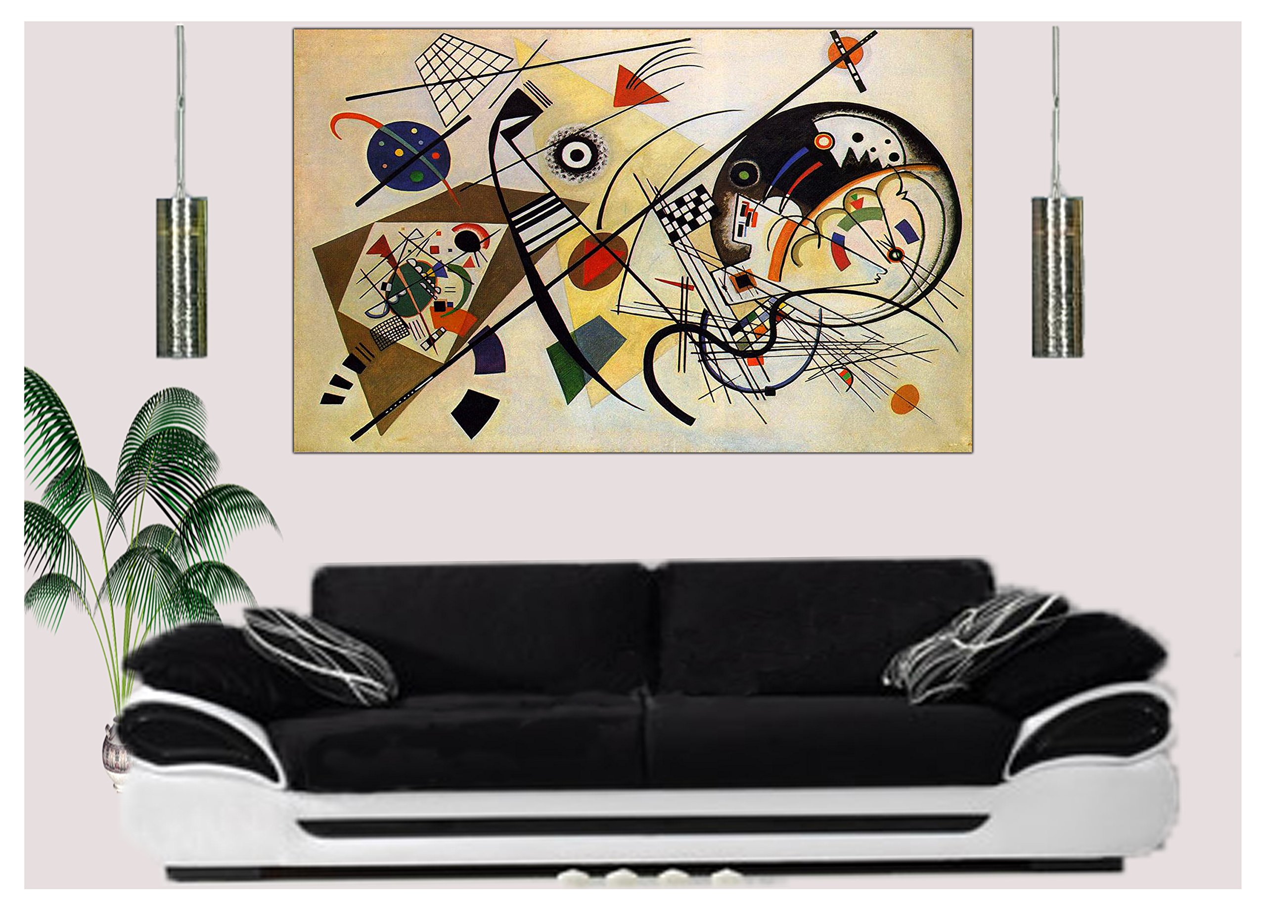 Wassily Kandinsky „Transversal“ Kunstdruck Auf Leinwand – Gerahmt, 40x30 Zoll (ca. 101x76 Cm)