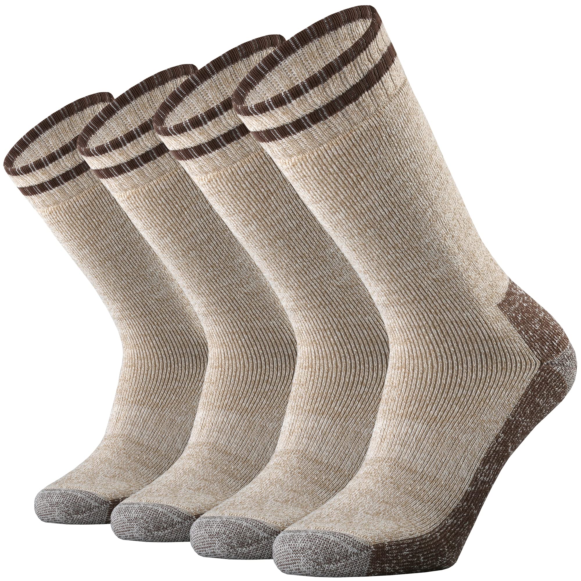 ONKEMerino Wool Moisture Wicking Control Thermal Outdoor Hiking Work Boots Heavy Cushion Crew Socks Men 4 Pack